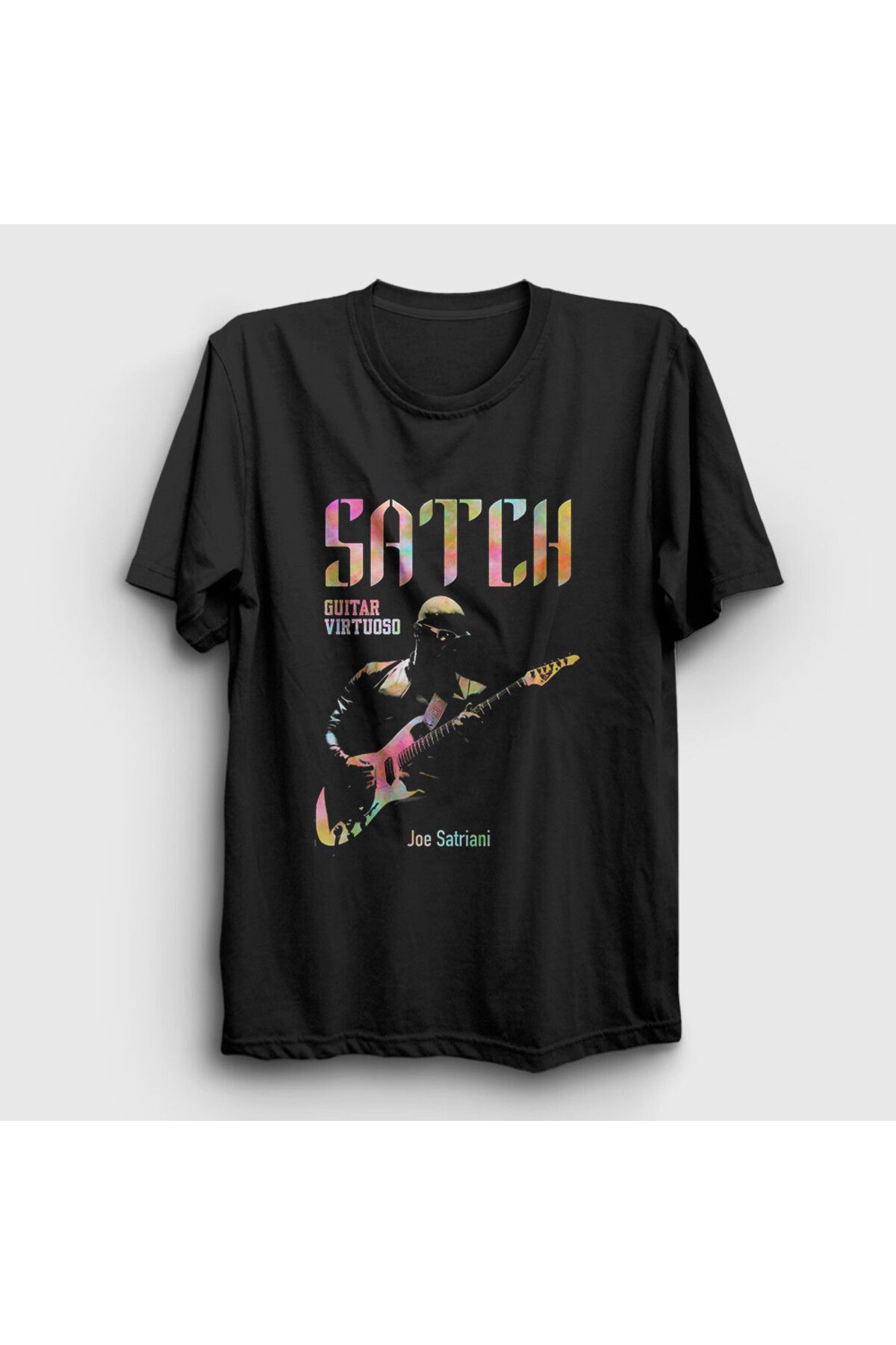Presmono Unisex Siyah Satch Gitarist Hediye Joe Satriani T-Shirt 551250tt