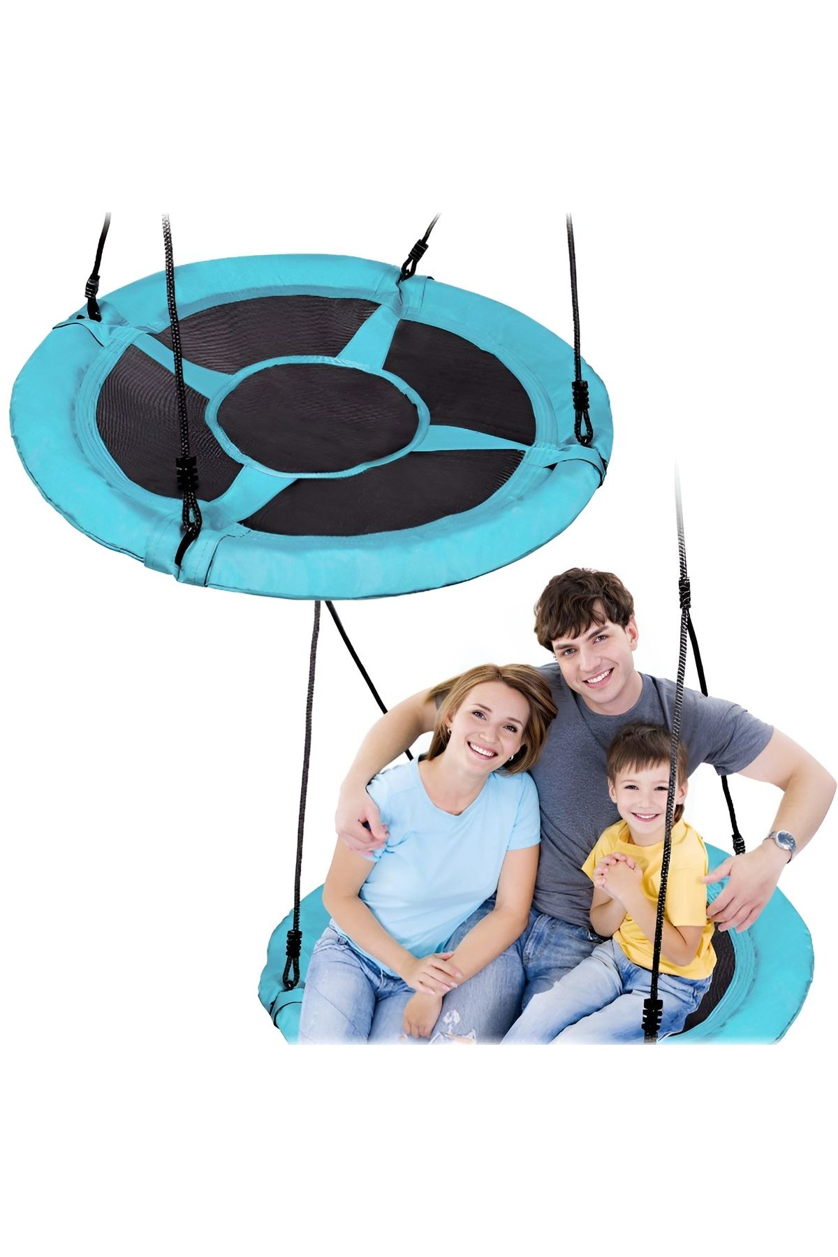 ideal STORE Leagan Pentru Copii Tip Cuib, Sarcina Maxima 150 Kg, Diametru 95 Cm, Cadru Otel - One Size