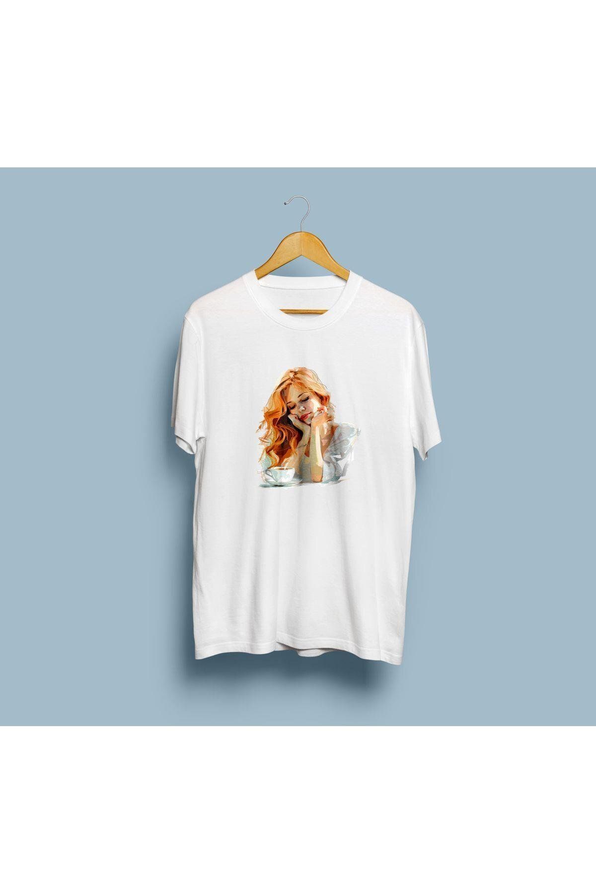 bahriyeli.jpeg Oversize Kadın ve Kahve Çizim Tasarımlı unisex T-shirt