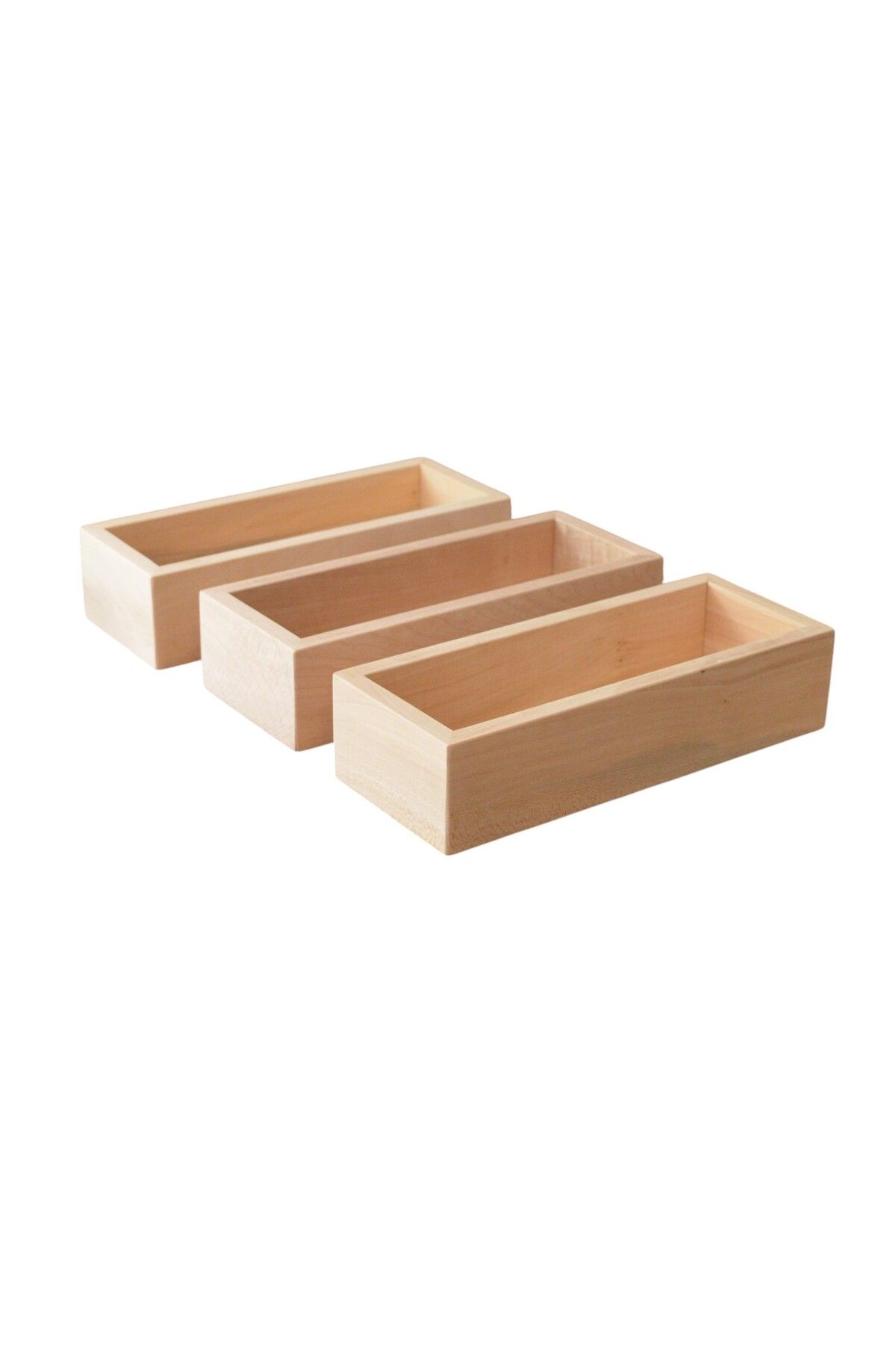 shop Ahşap Dikdörtgen Organizer Kutu 25x10 (Üçlü Set)