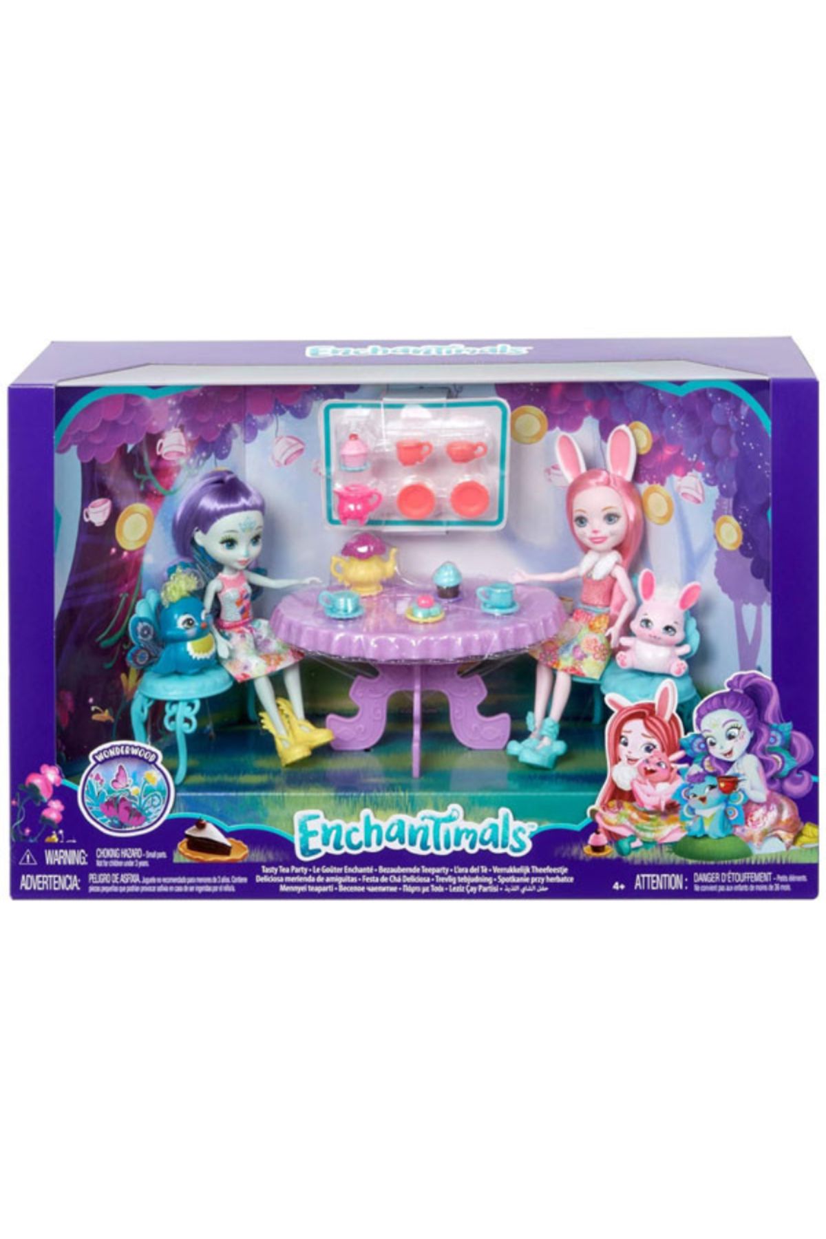 mattel-EnchanTimals Playset, Bree Bunny and Patter Peacock, Tea Party 3