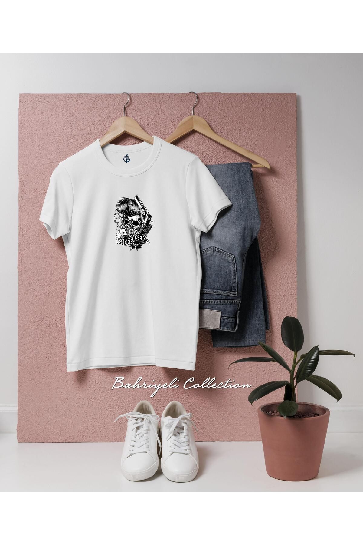 bahriyeli.jpeg Oversize Greaser Kuru Kafa Tasarımlı Unisex T-Shirt