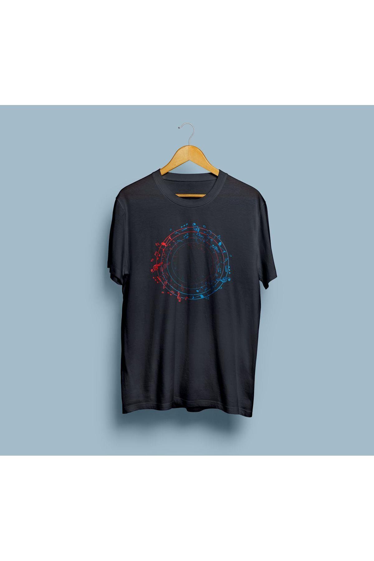 bahriyeli.jpeg Oversize Müzik notaları tasarımlı unisex T-shirt