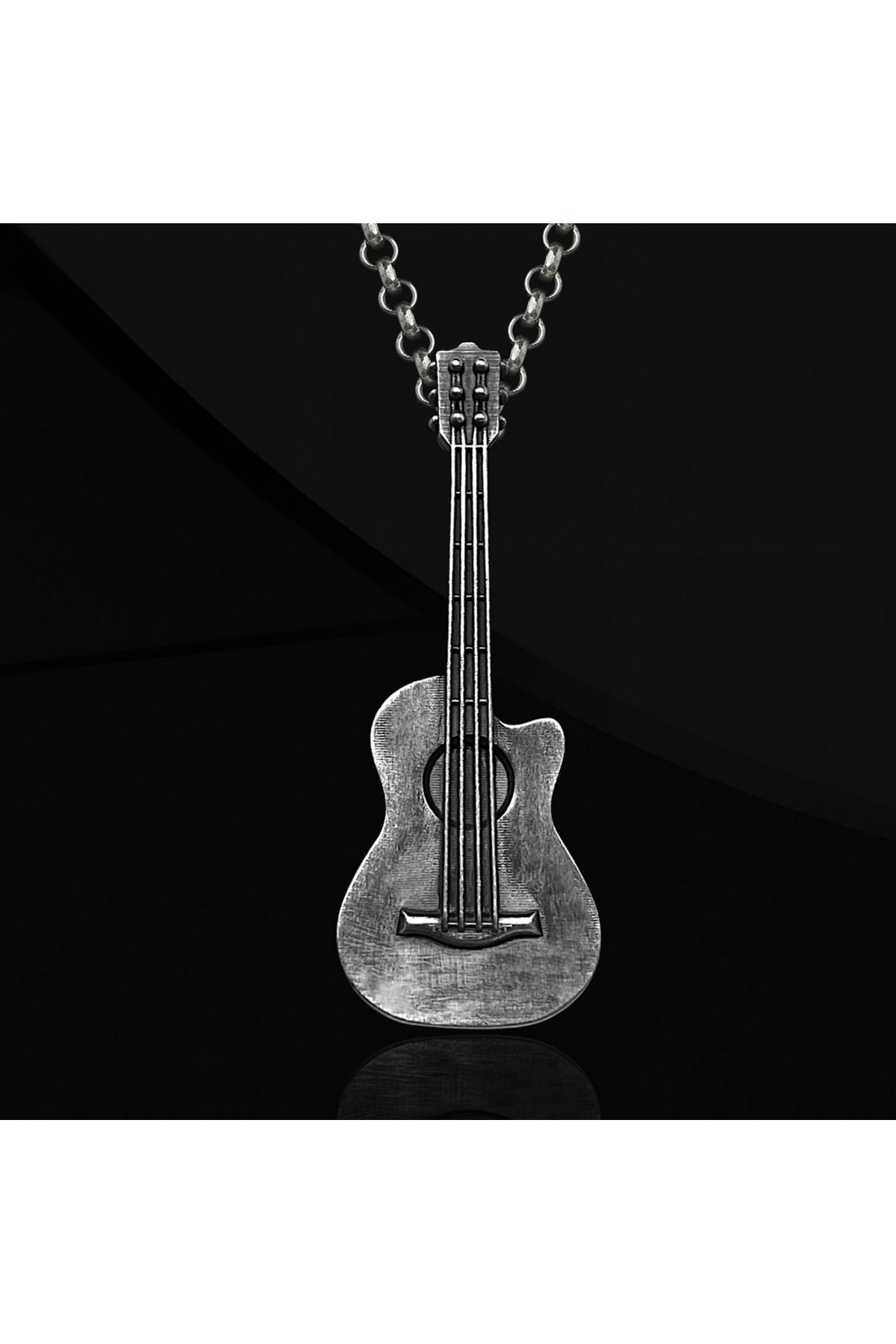 Abel Custom Ring Gümüş Gitar Kolye