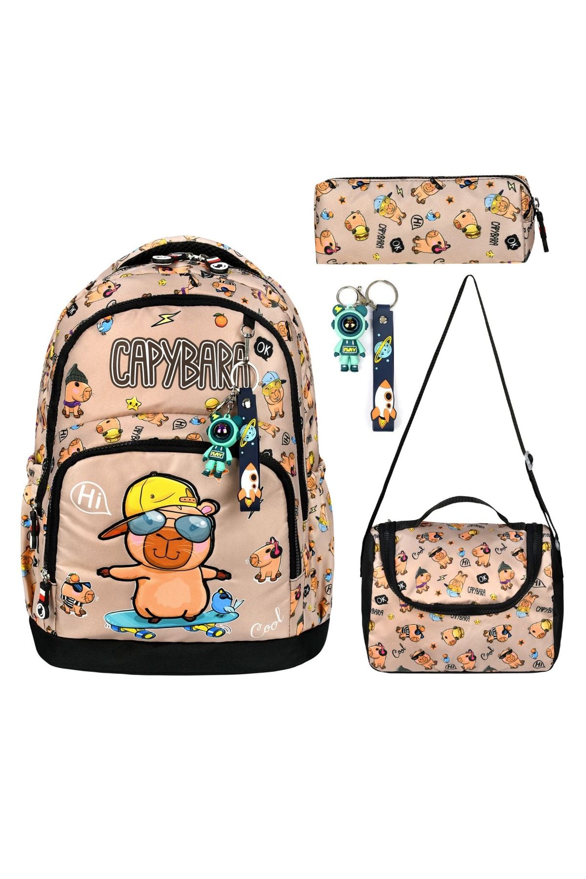 My Easy Shop Okul Çantası 3’Lü Set Çanta-Beslenme-Kalemlik Anahtarlık Hediyeli