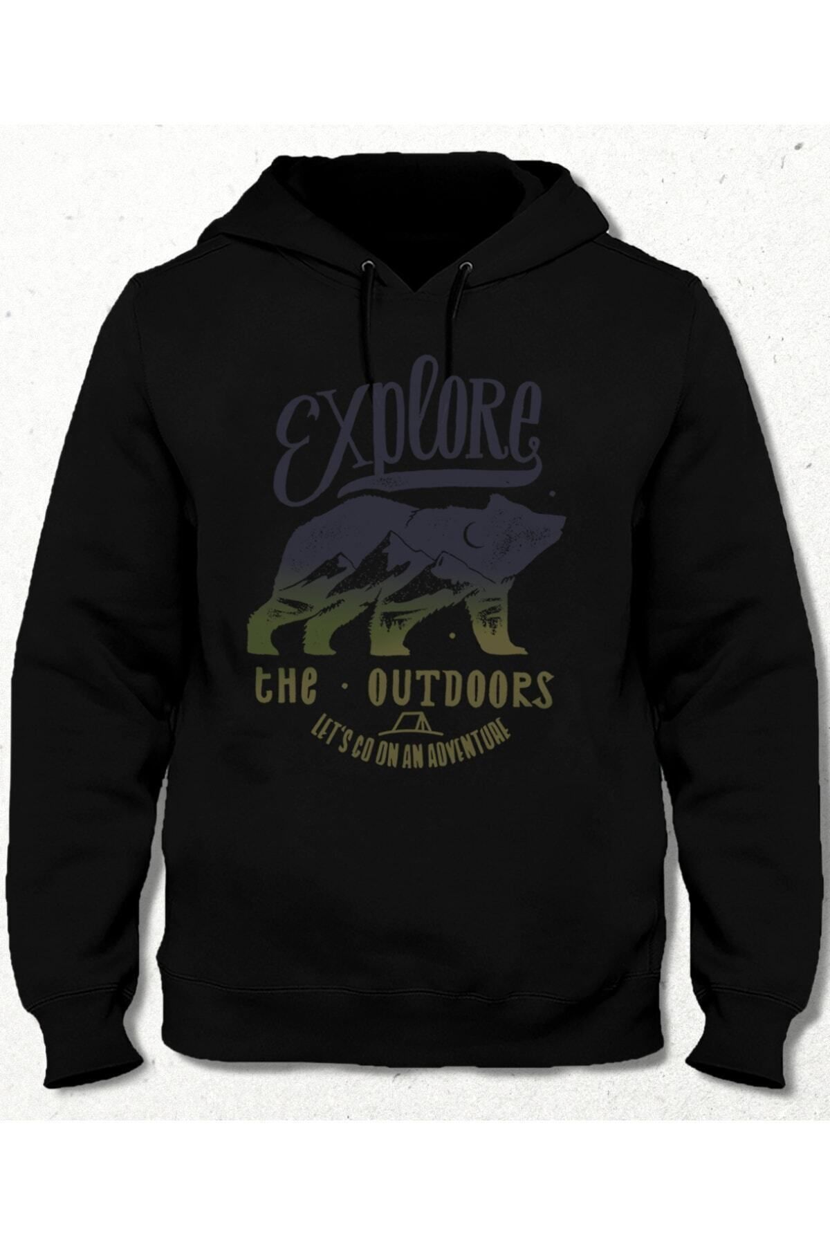 Pisa Art Erkek Siyah The Outdoors Cepsiz Kapşonlu