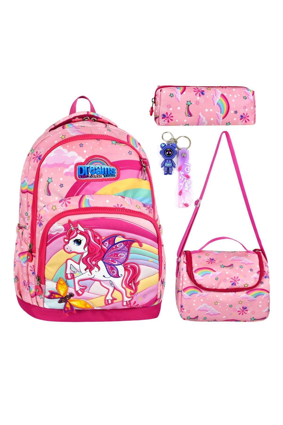 My Easy Shop Okul Çantası 3’Lü Set Çanta-Beslenme-Kalemlik Anahtarlık Hediyeli