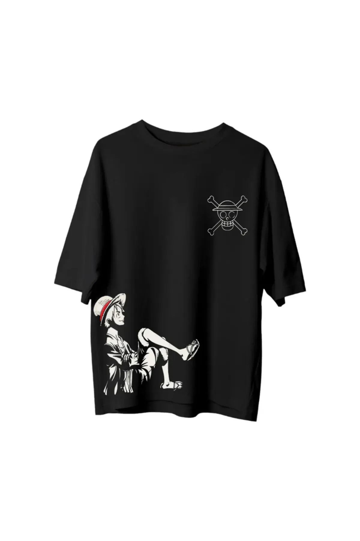 Koklonmoda Büyük Beden Unisex Anime Baskılı Oversize T-Shirt