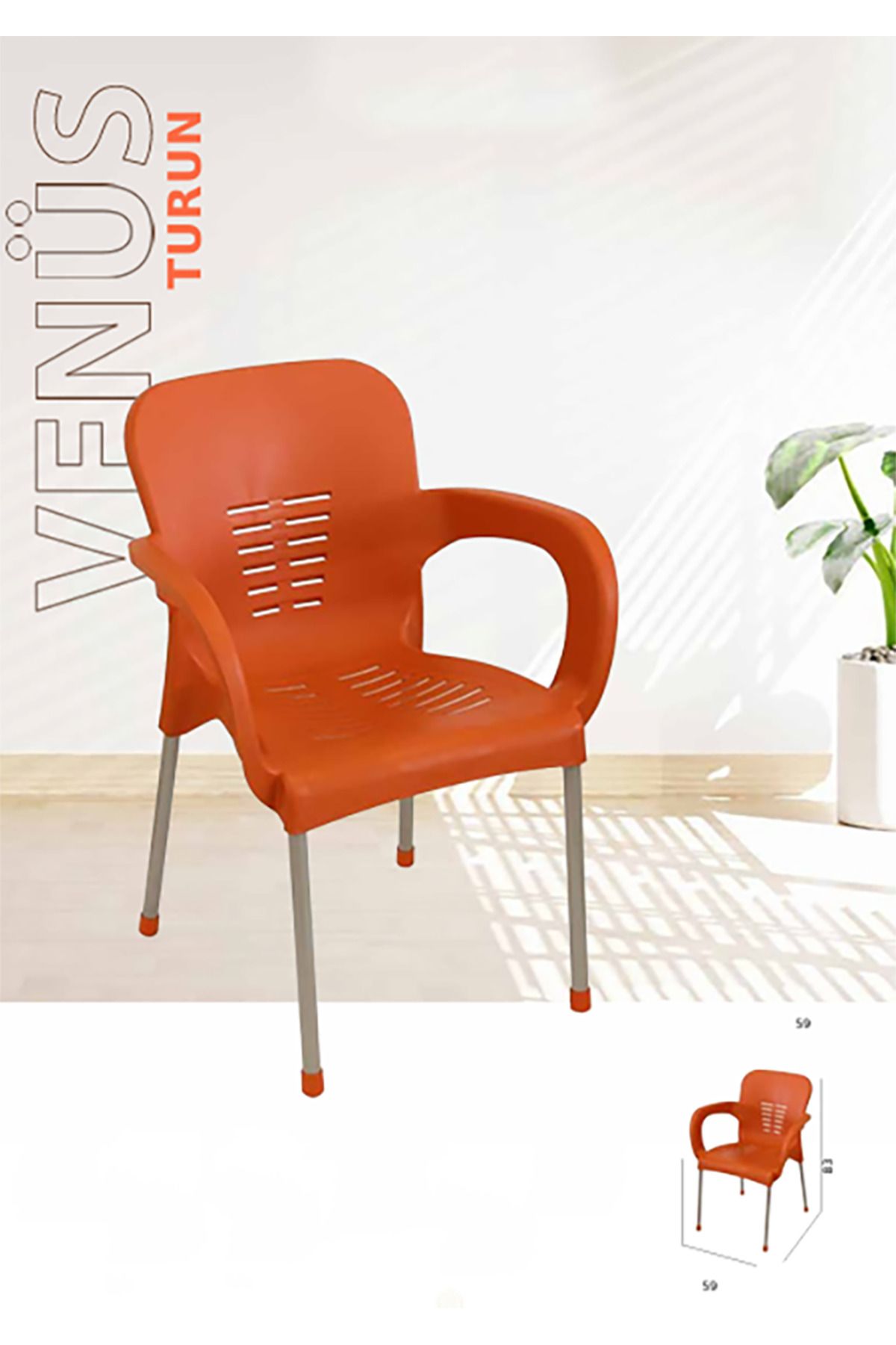 KANDİLLER VENÜS MODEL DEMİR AYAK PLASTİK SANDALYE 1 ADET