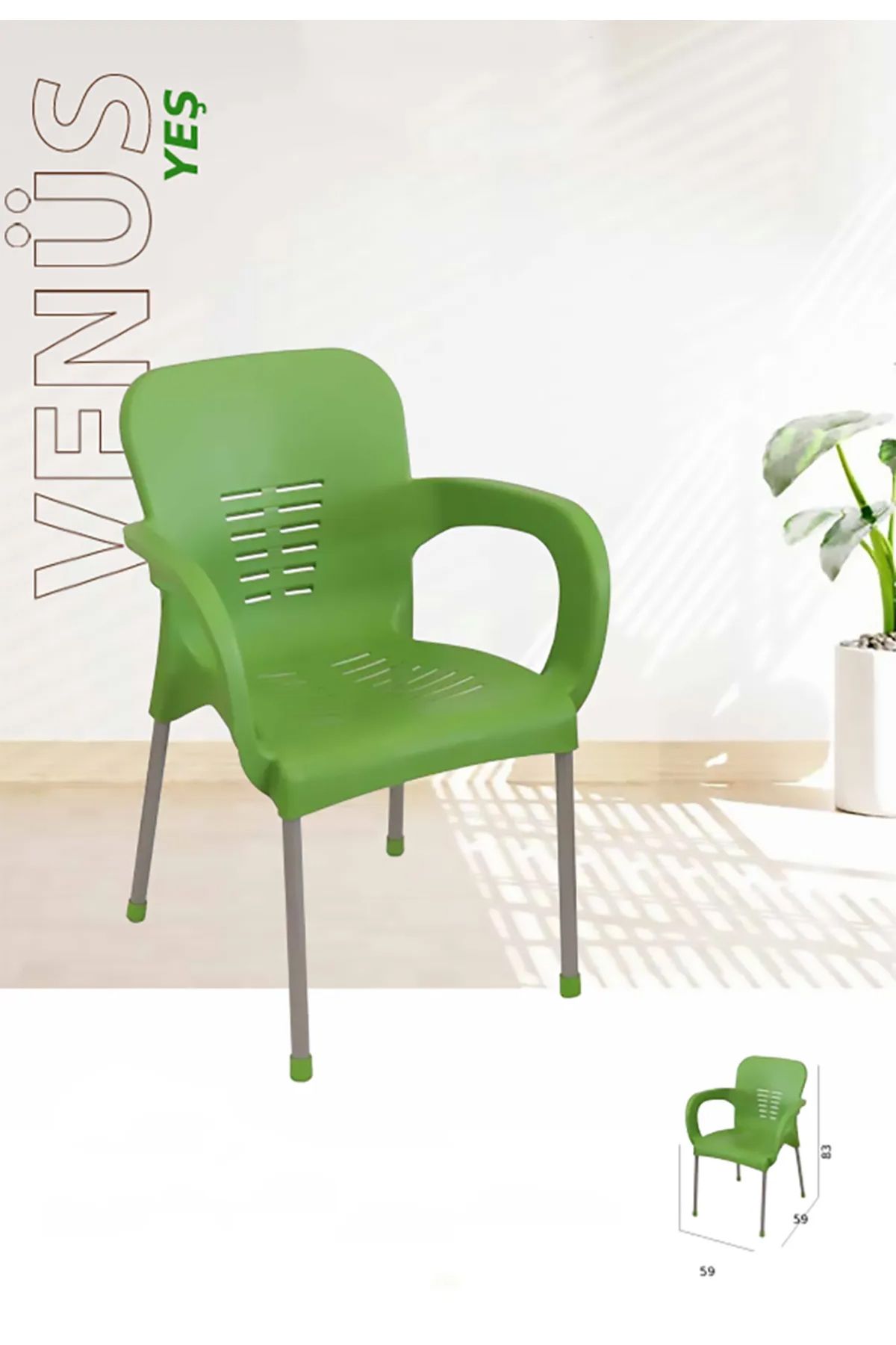KANDİLLER VENÜS MODEL DEMİR AYAK PLASTİK SANDALYE 1 ADET