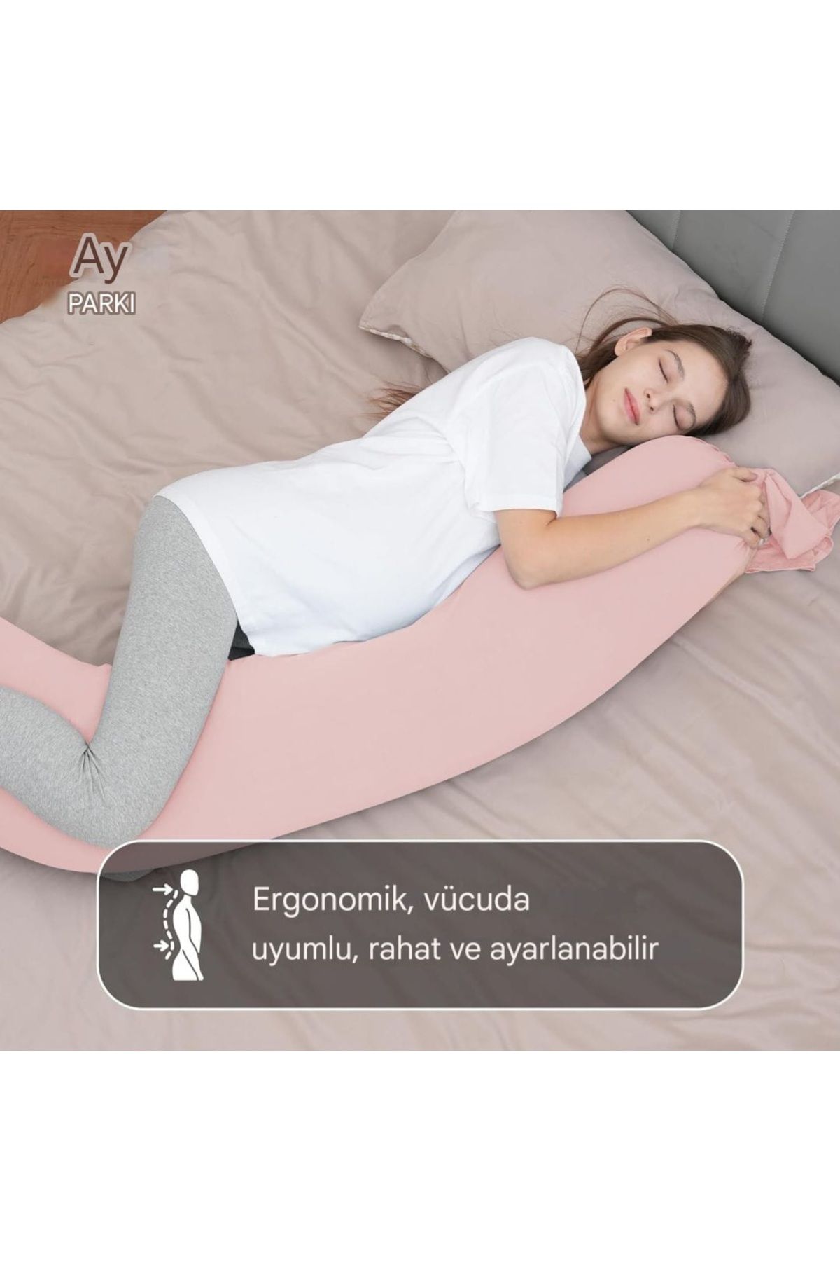 Zeelux Hamilelik Yastığı Yan Uyuma İçin Tam Vücut Desteği Kir Tutmaz Özel Mikrofiber Bambu Kumaş,Gebelik