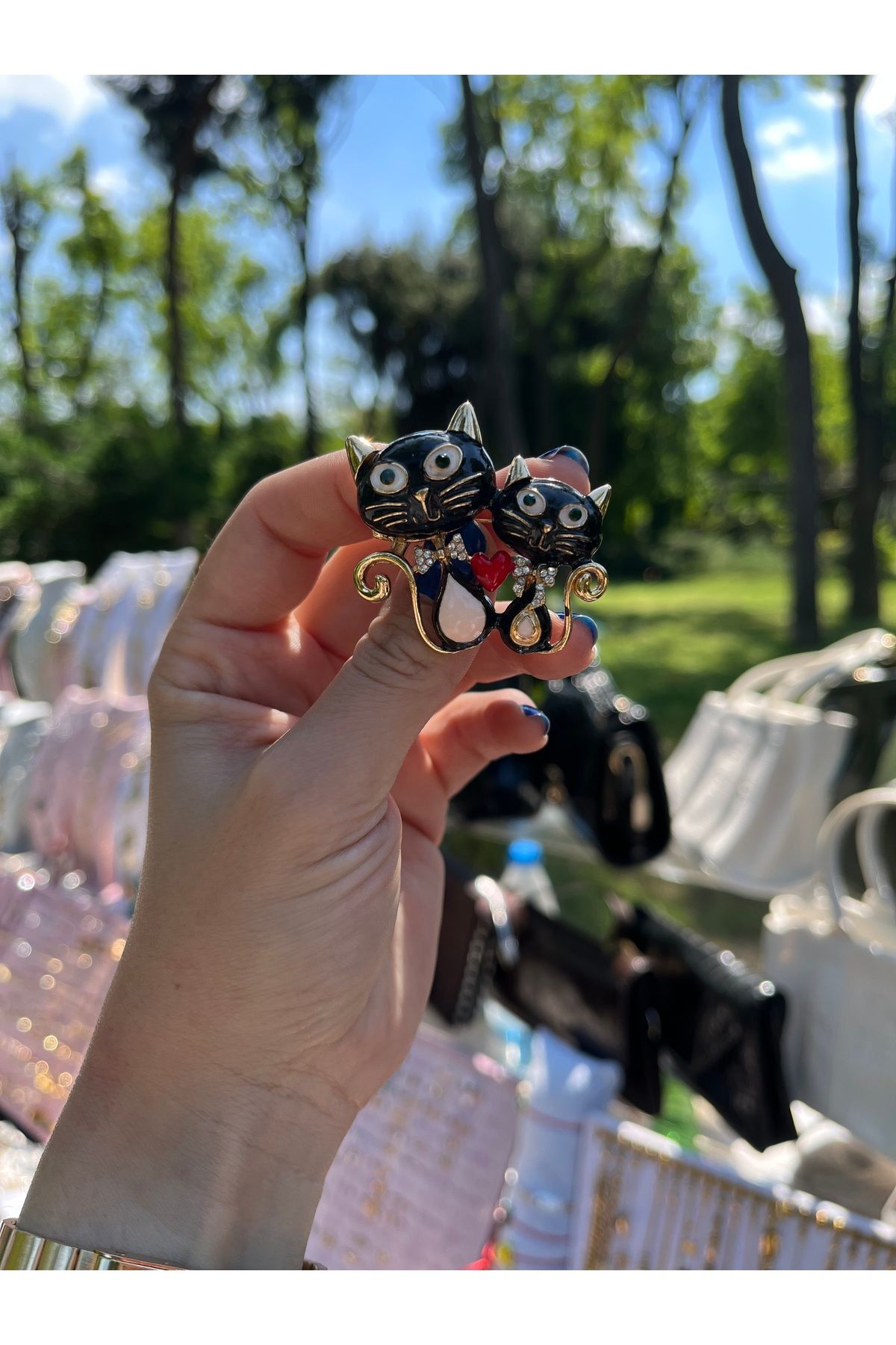 nergis collection Kedi Broş Kadın Çocuk Şapka Süsü Ceket Süsü
