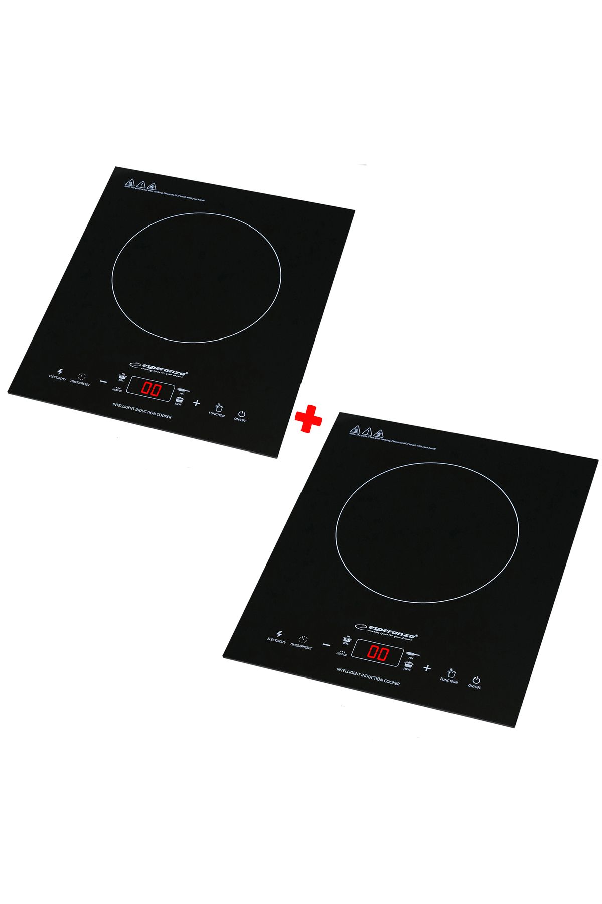 ESPERANZA-Set of 2 induction hobs, Esperanza, 2000W, 4 functions, LCD screen and control panel 1