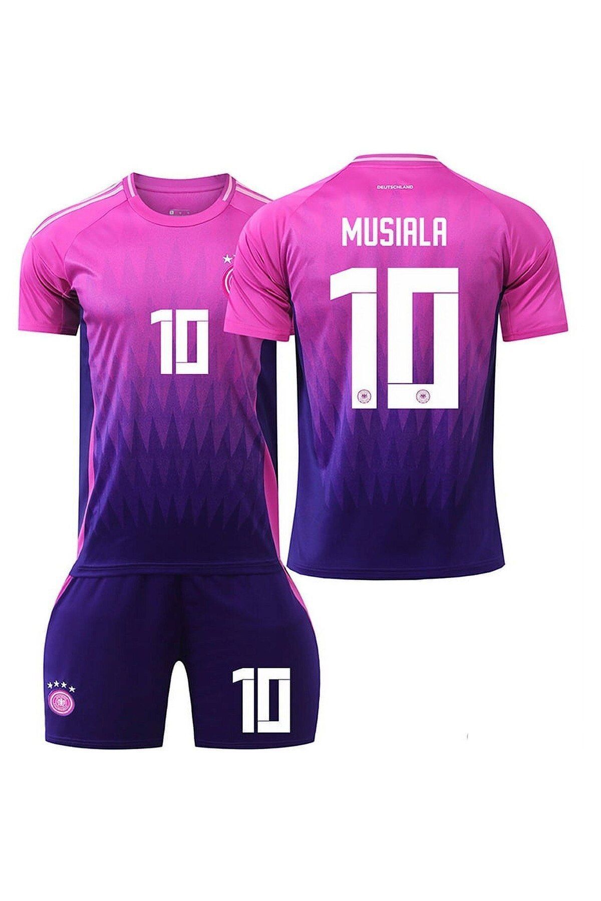 Atlas Global Almanya Euro 2024 Deplasman Jamal Musiala Çocuk Forması 3'lü Set FORMA+ŞORT+ÇORAP (PEMBE)