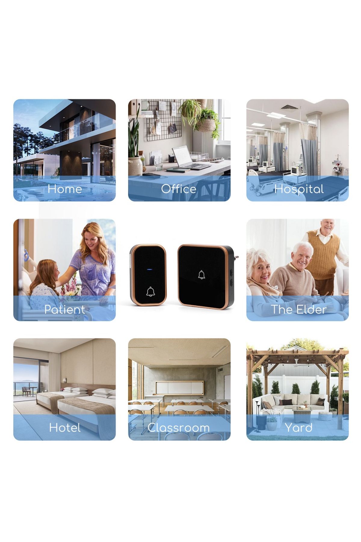 Sofia Concept-Sonerie Fara Fir/ Wireless SofiaCONCEPT®, IP57, 36 Melodii, Alimentare Priza, Negru/Auriu 3