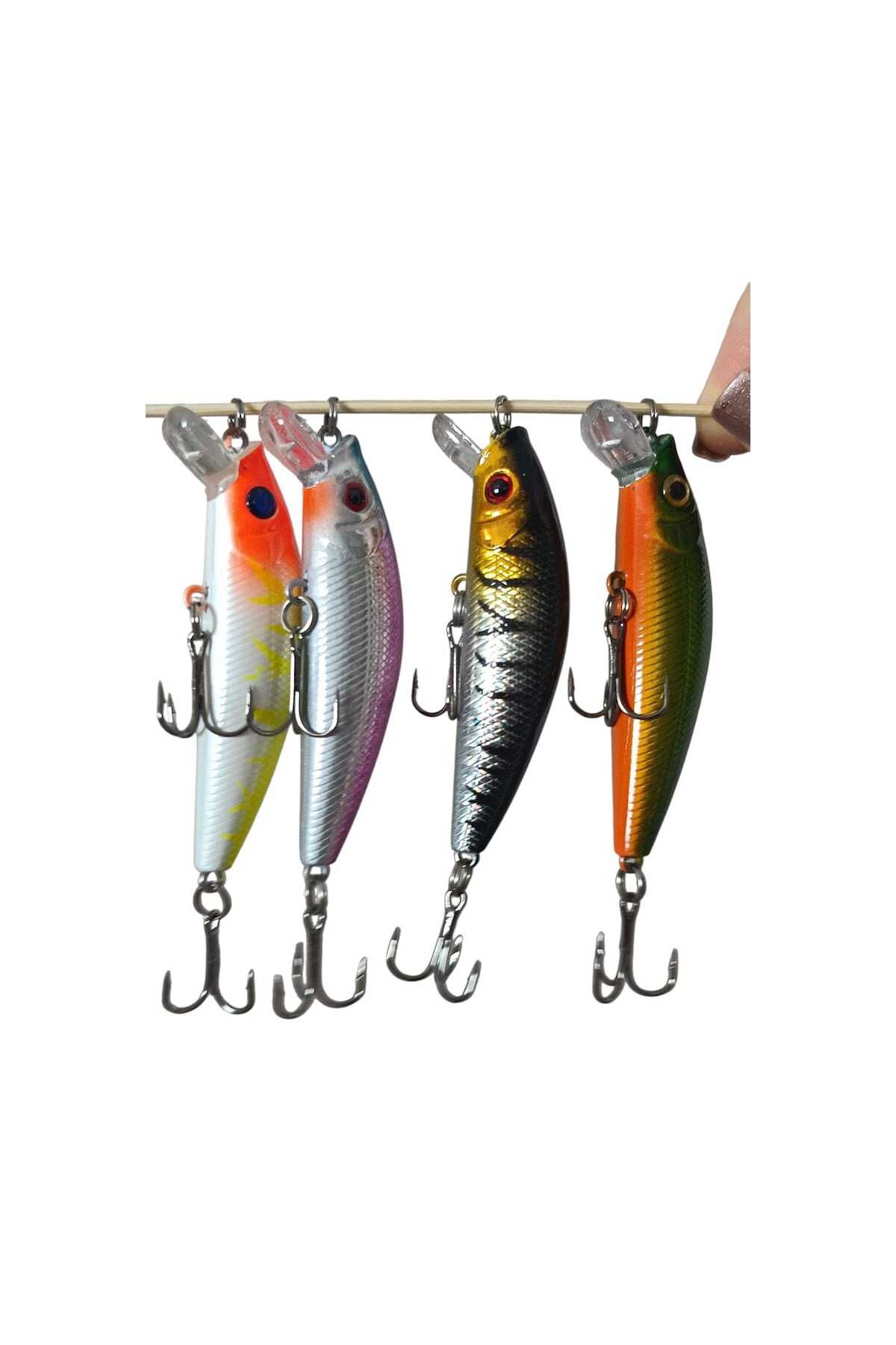 hobidaşım 4'lü Premium Minnow Yapay Balık Yemi 7 cm 8g 3D Gözlü Sert Yem, Tatlısu/Tuzlu Su Olta Takımı