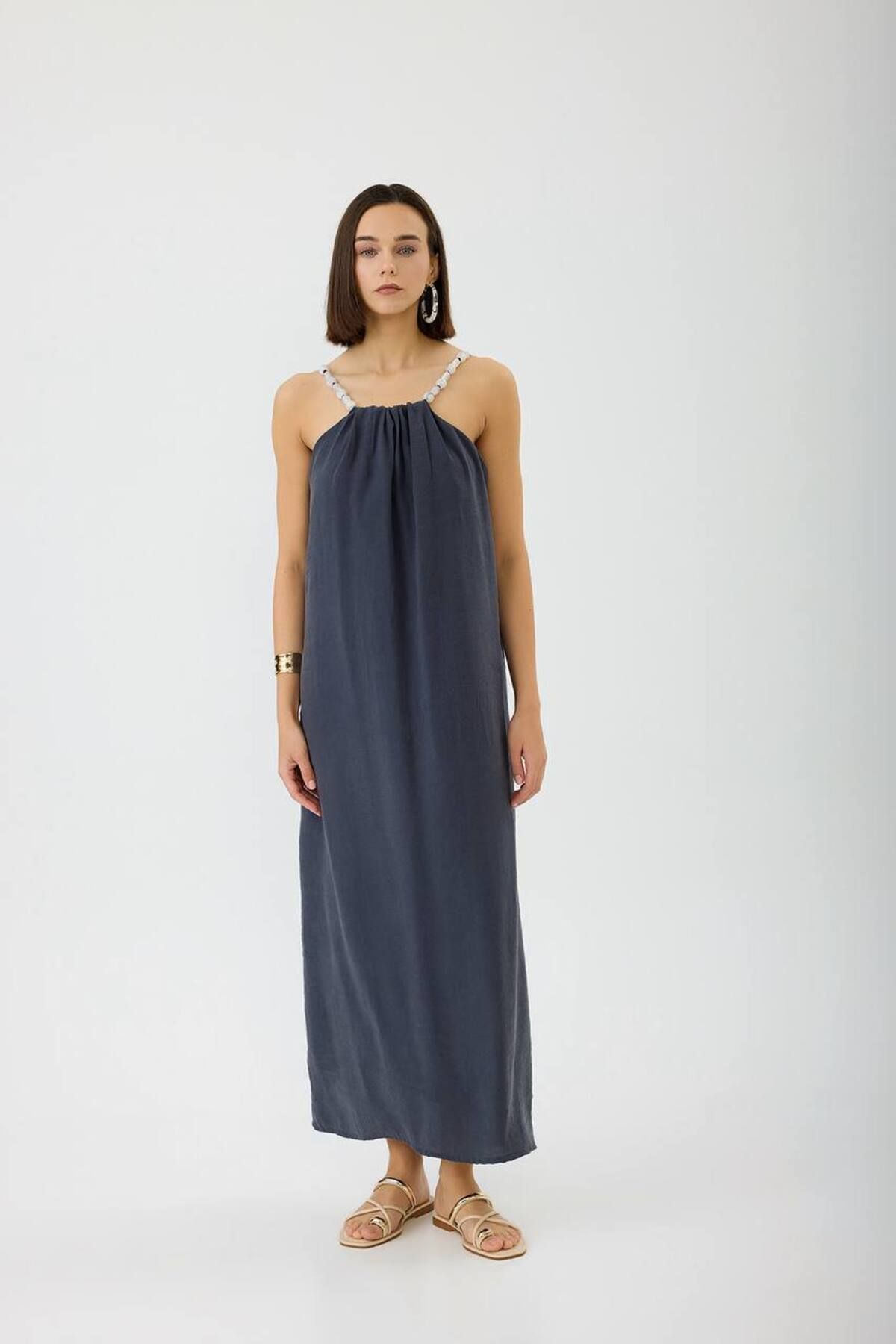 Butik Boncu Askılı Elbise SVL