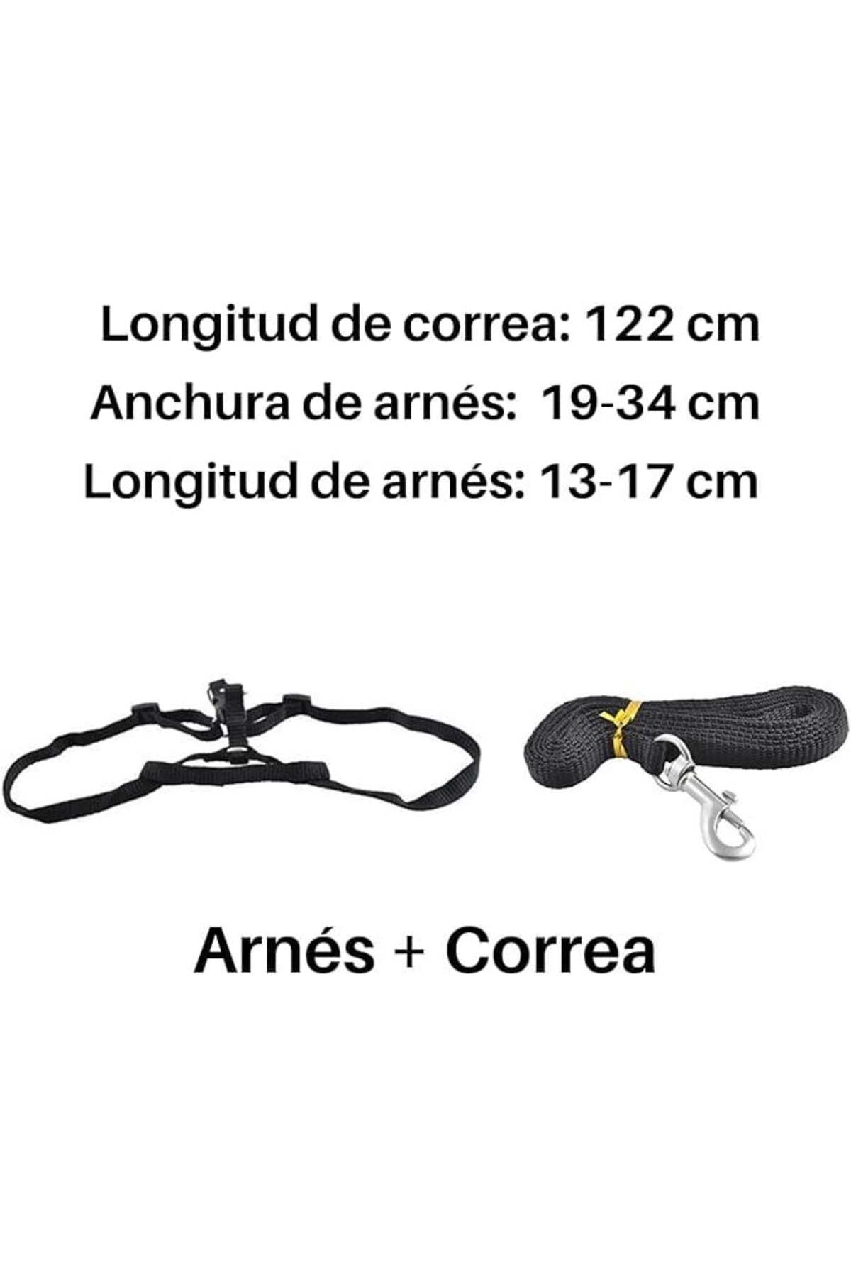 Generico-Genérico adjustable harness with leash, textile, black, 19-34 x 13-17 cm, size M 5