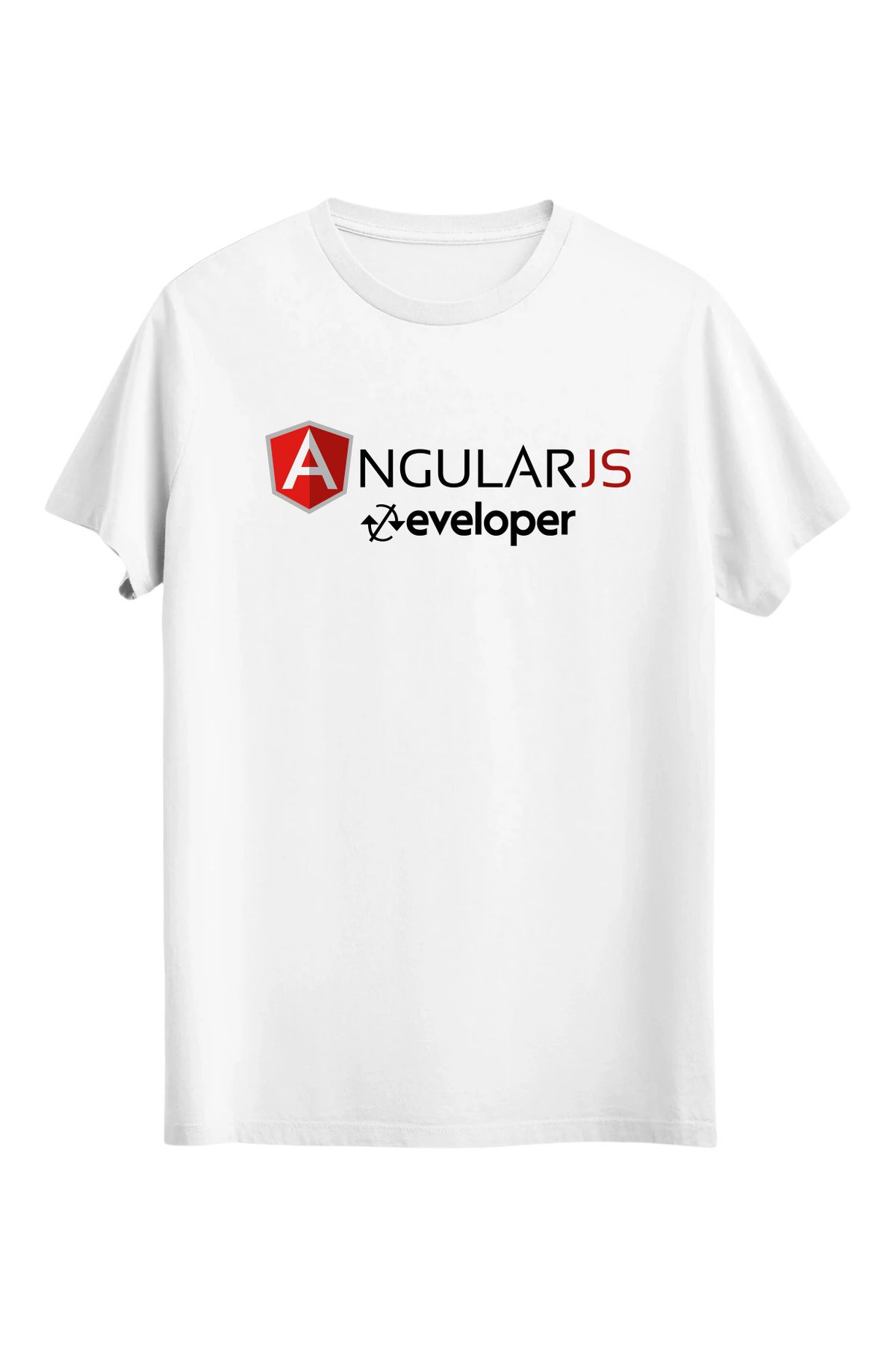 srcmarket Yazılımcılara Özel, Angular Developer Baskılı, Angular Dev Unisex Tshirt