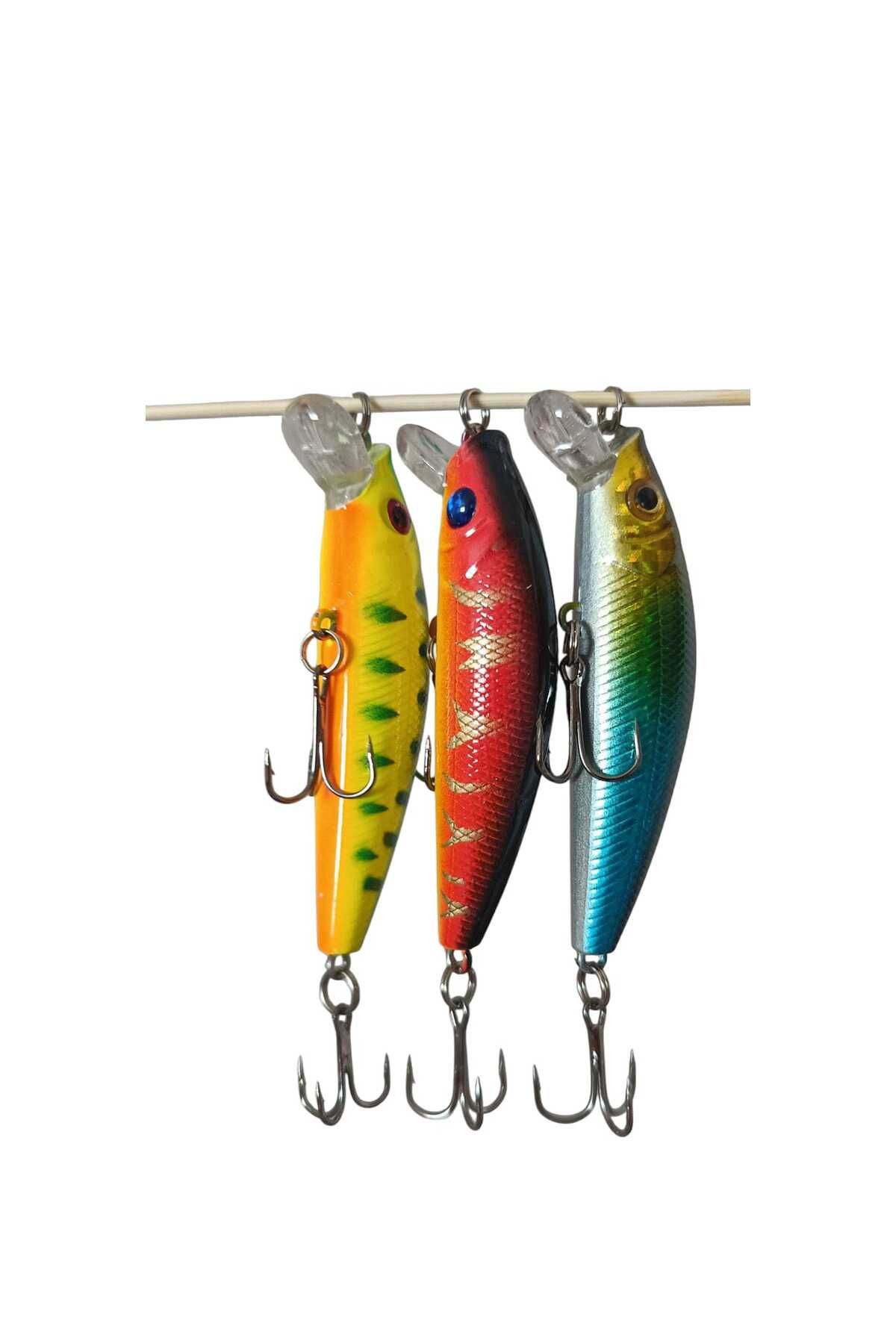 hobidaşım 3'lü Premium Minnow Yapay Balık Yemi – 7 cm 8g 3D Gözlü Sert Yem, Tatlısu/Tuzlu Su Olta Takımı