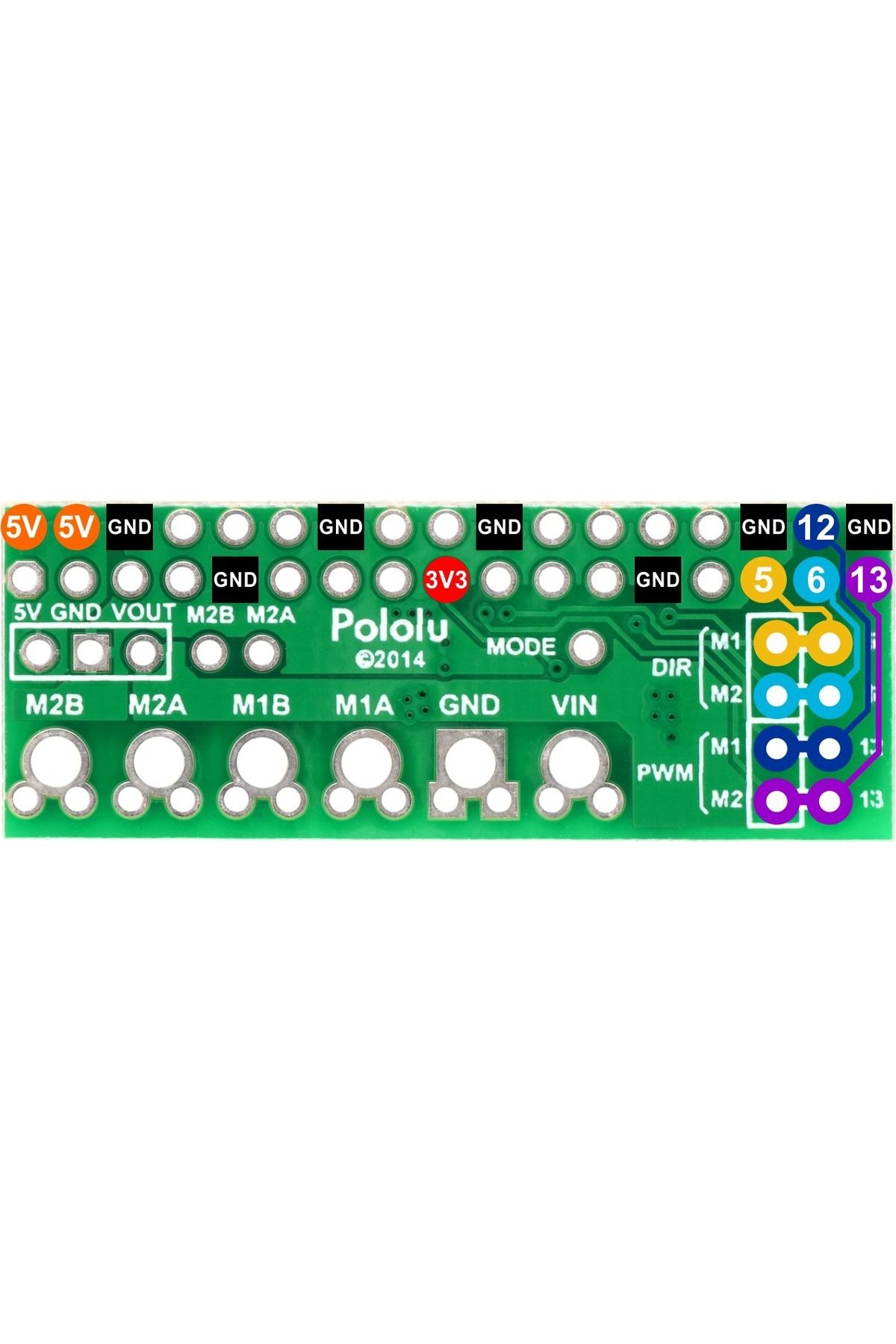 Pololu-DRV8835 Dual Motor Driver Kit for Raspberry Pi B+ 4