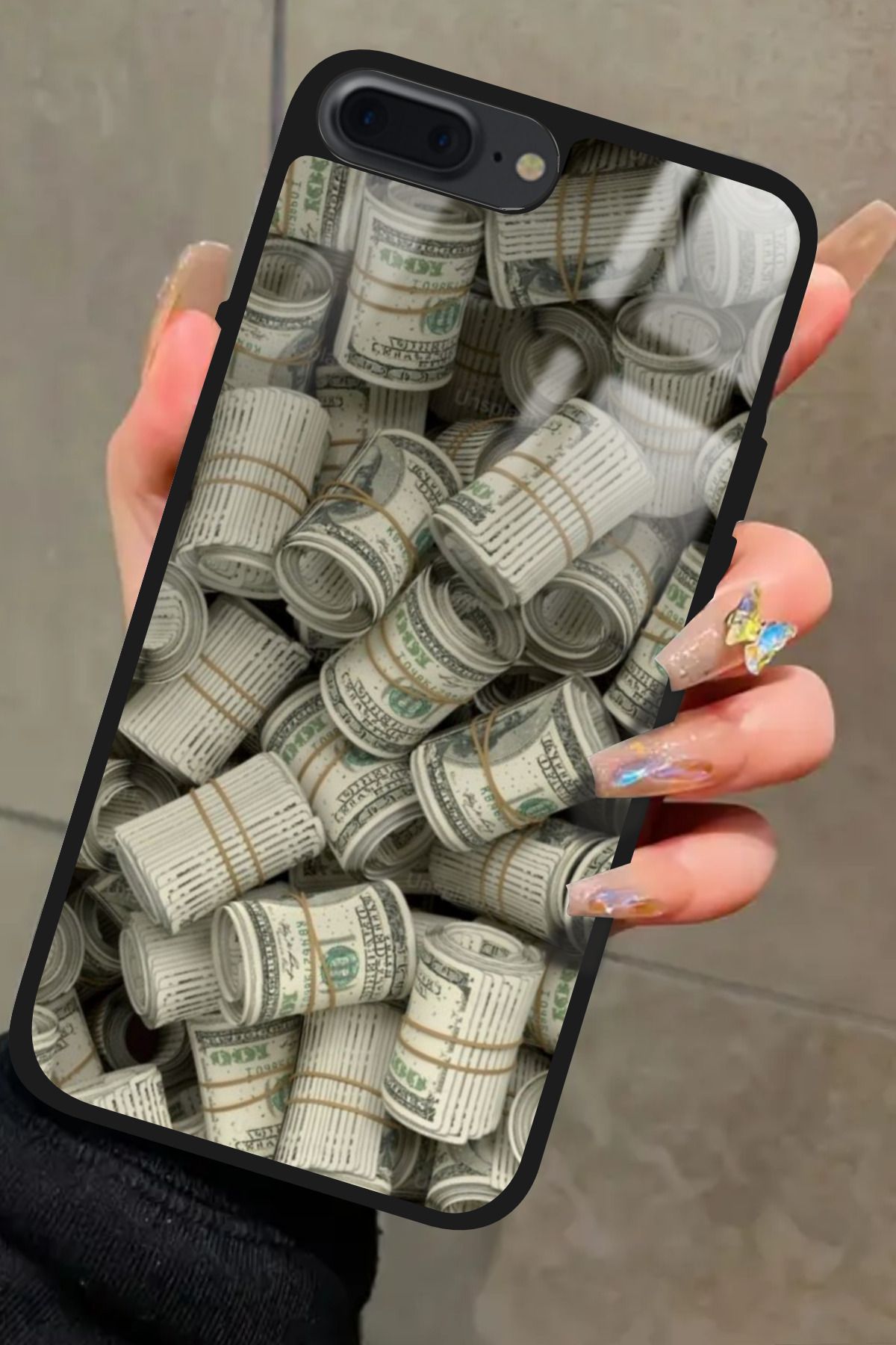 Snacase iPhone 8 Plus Uyumlu Money Tasarımlı Glossy Premium Kılıf