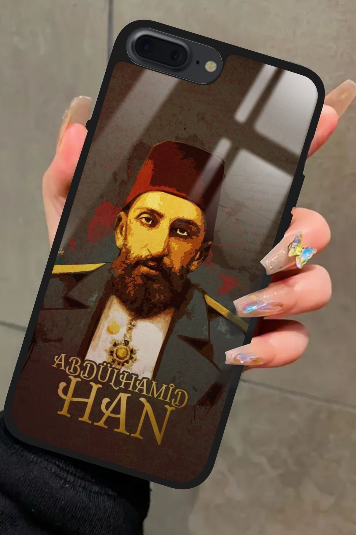 Snacase iPhone 7 Plus Uyumlu Abdülhamid Han Tasarımlı Glossy Premium Kılıf
