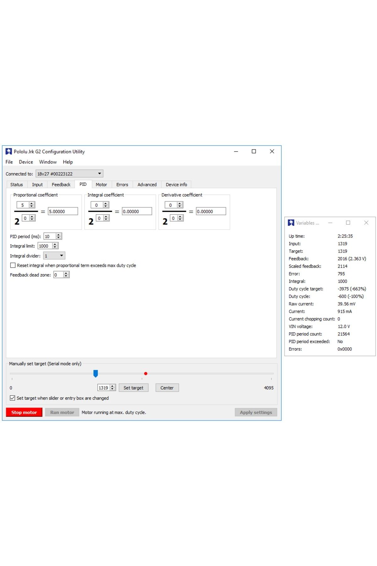 Pololu-Jrk G2 18v19 USB Motor Controller with Feedback 14