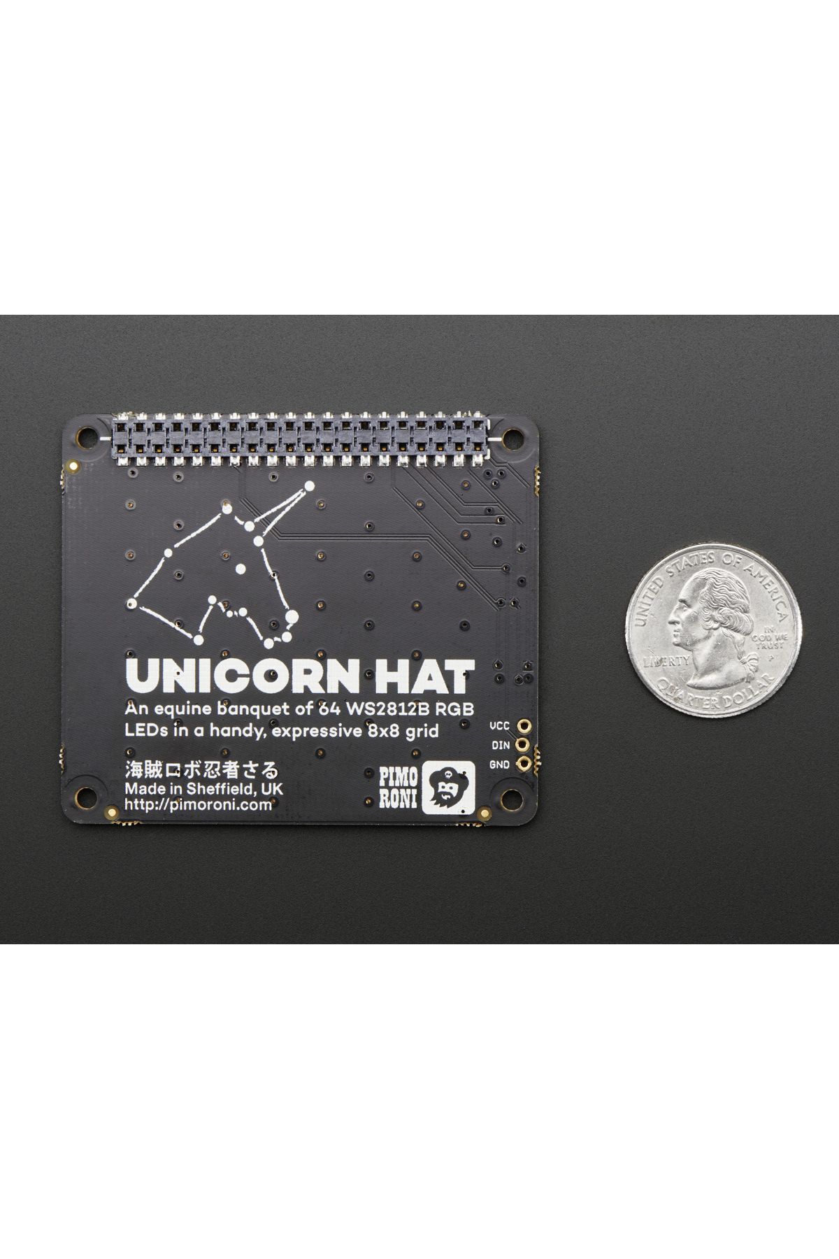 Pimoroni-Unicorn Hat - 8x8 RGB LED Shield for Raspberry Pi A+/B+ 3