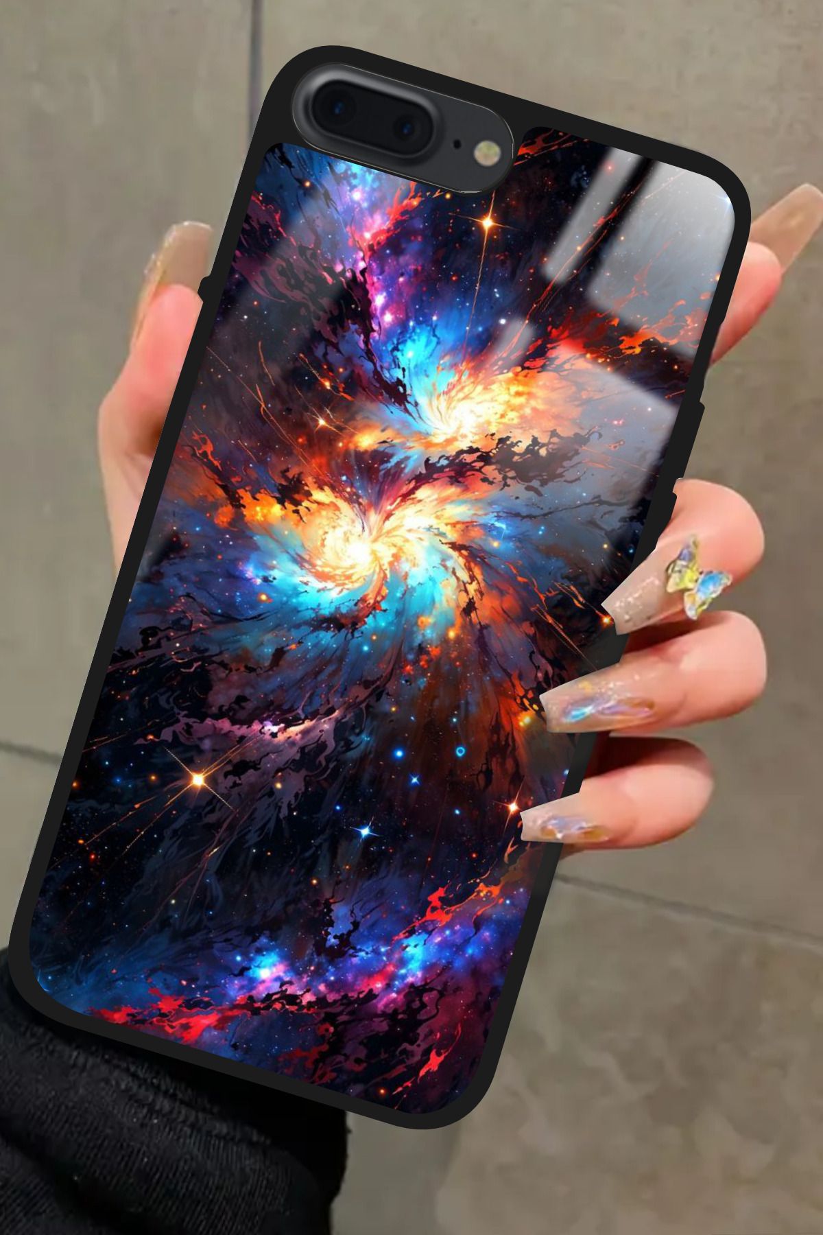 Snacase iPhone 8 Plus Uyumlu Soyut Sanat Tasarımlı Glossy Premium Kılıf