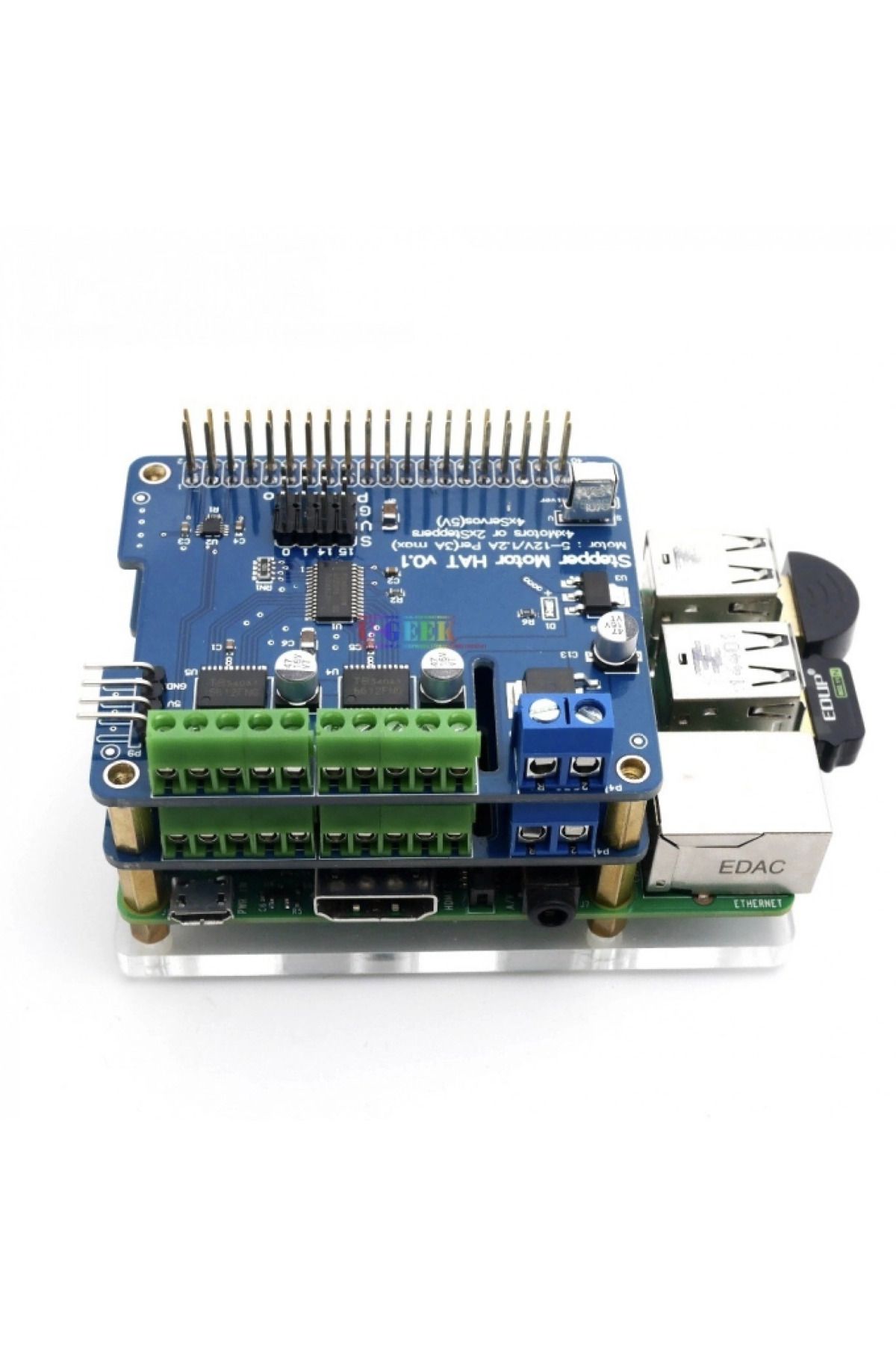 ROBOFUN-DC+stepper motor HAT for Raspberry Pi 3