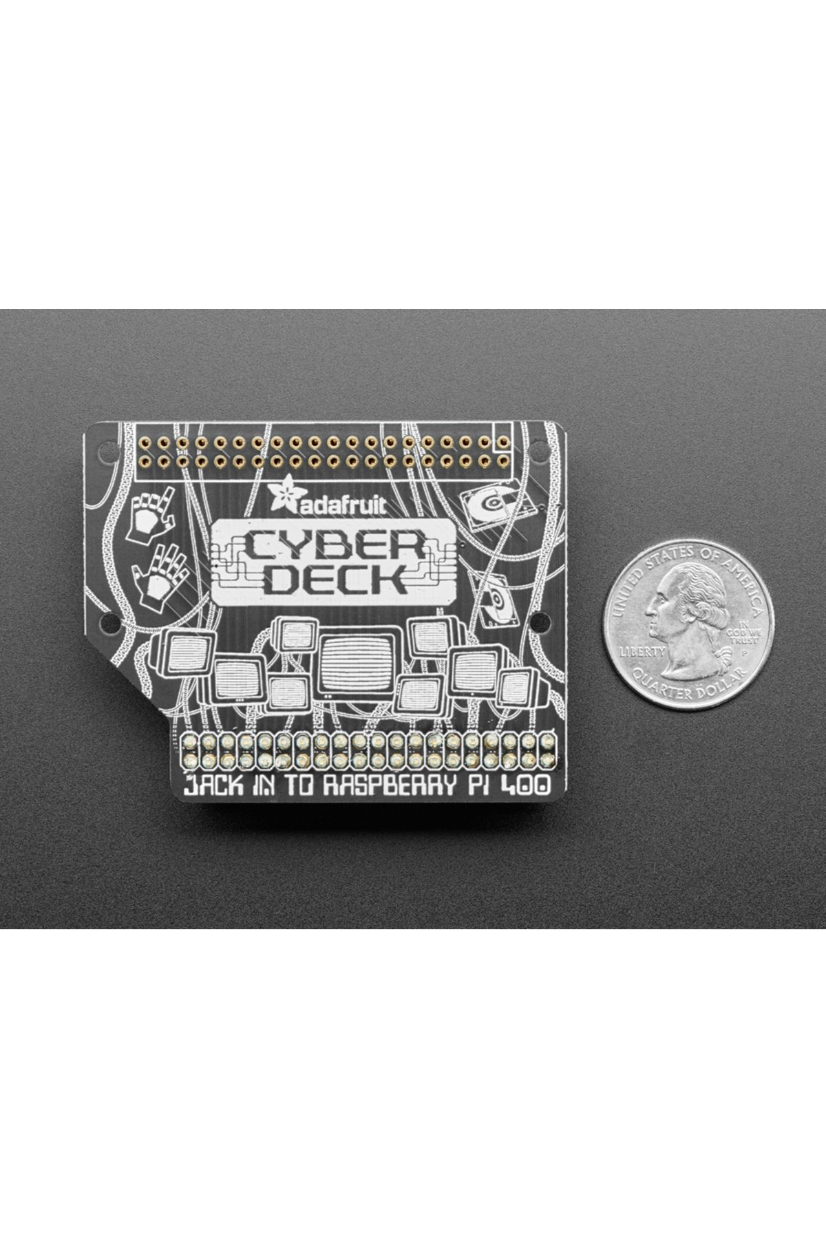 Adafruit-Cyberdeck Bonnet For Raspberry Pi 400 7