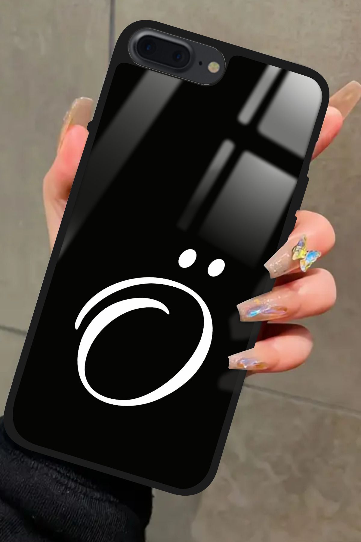 Snacase iPhone 8 Plus Uyumlu Ö Harfi Yazılı Glossy Premium Kılıf
