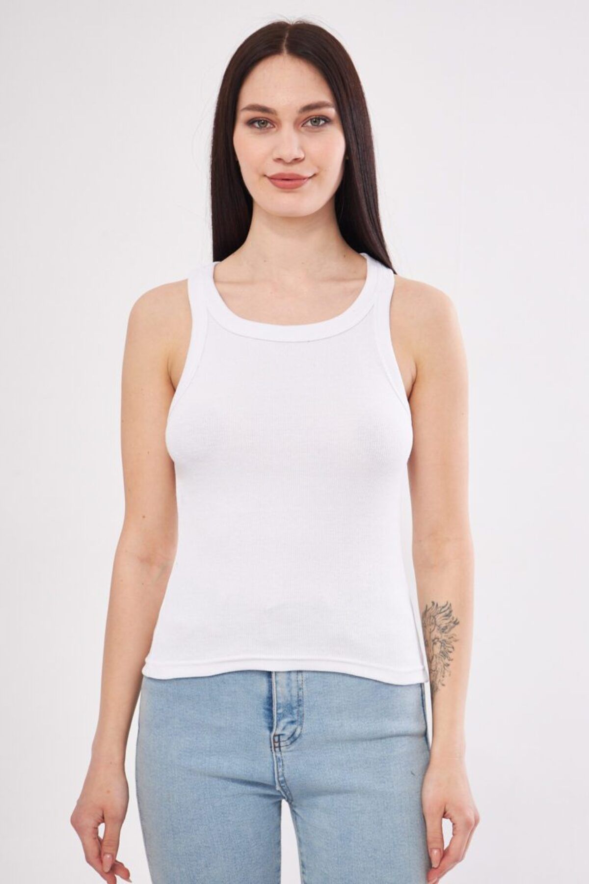 ufukmoda Kadın Fitilli Kaşkorse Halter Yaka Atlet