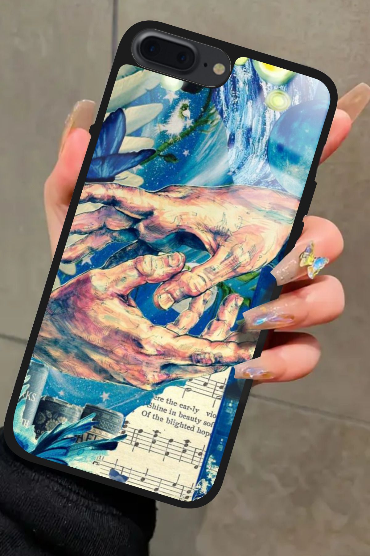 Snacase iPhone 7 Plus Uyumlu Tablo Tasarımlı Glossy Premium Kılıf