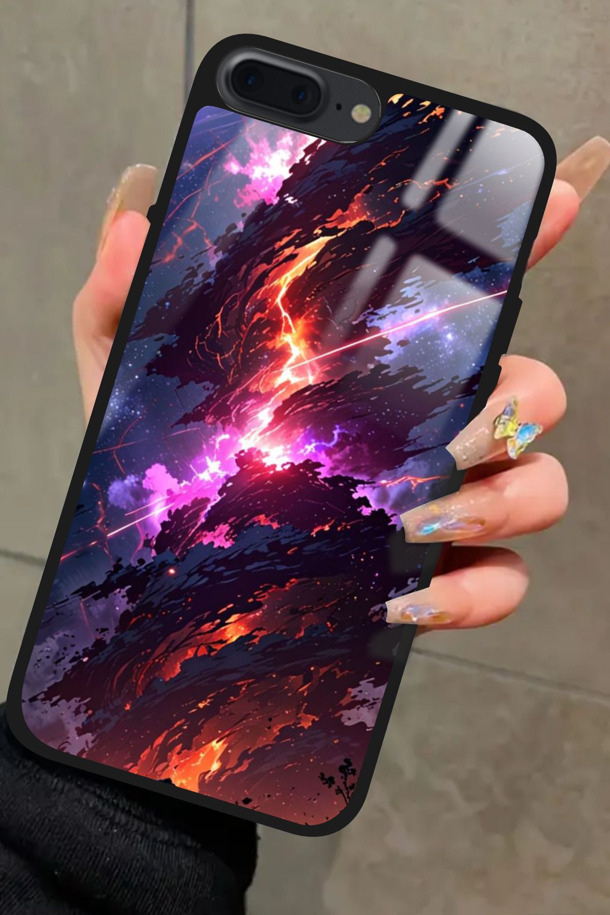 Snacase iPhone 8 Plus Uyumlu Soyut Sanat Tasarımlı Glossy Premium Kılıf