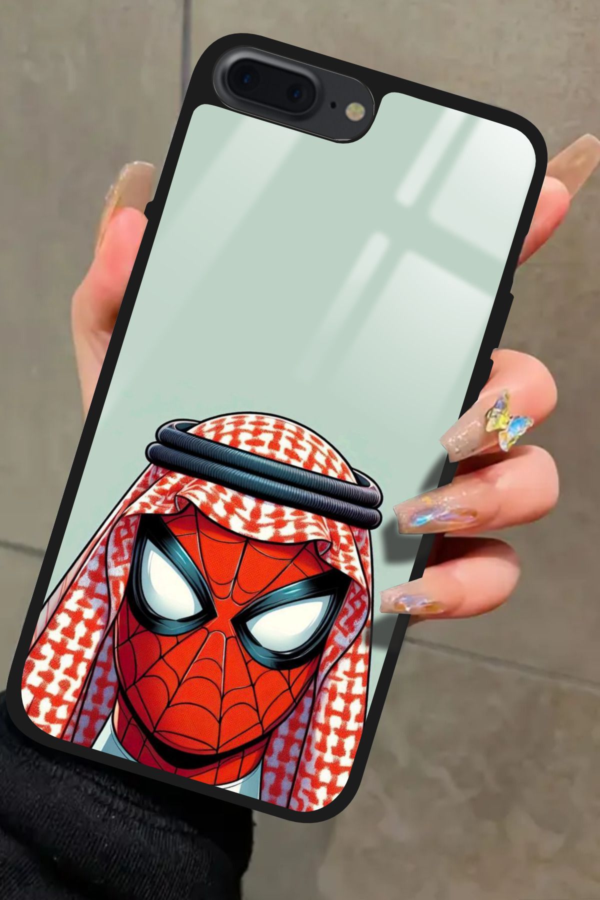 Snacase iPhone 7 Plus Uyumlu Örümcek Adam Tasarımlı Glossy Premium Kılıf
