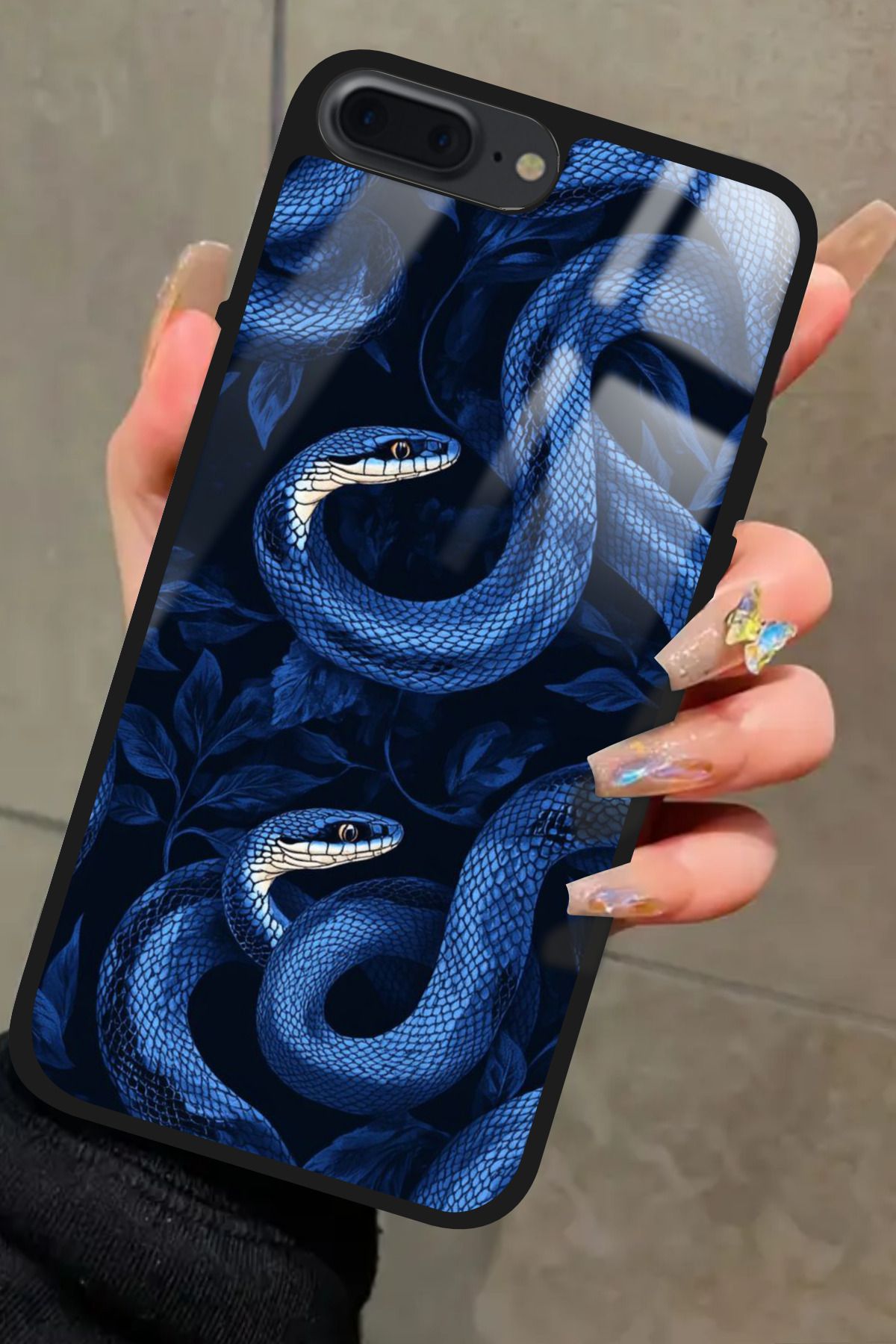 Snacase iPhone 7 Plus Uyumlu Yılan Tasarımlı Glossy Premium Kılıf