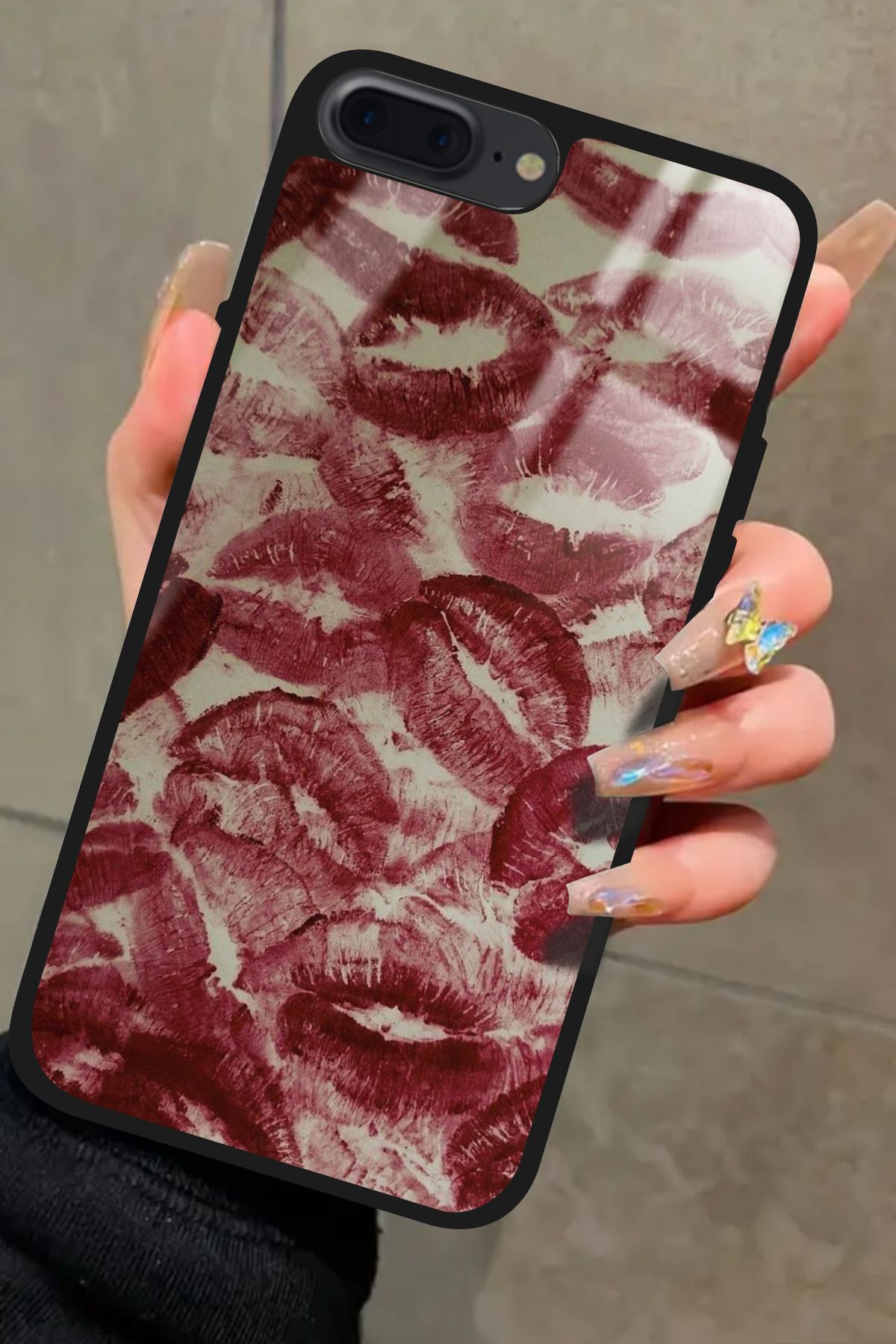 Snacase iPhone 7 Plus Uyumlu Dudak Tasarımlı Glossy Premium Kılıf