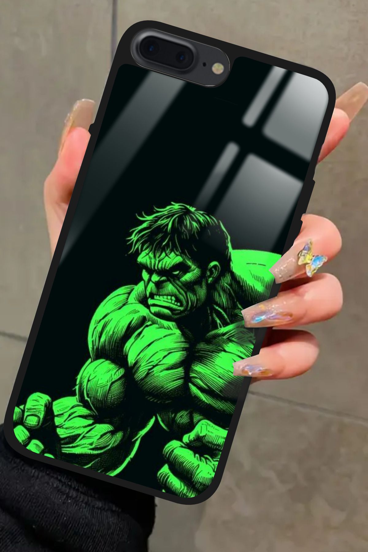 Snacase iPhone 7 Plus Uyumlu Hulk Tasarımlı Glossy Premium Kılıf