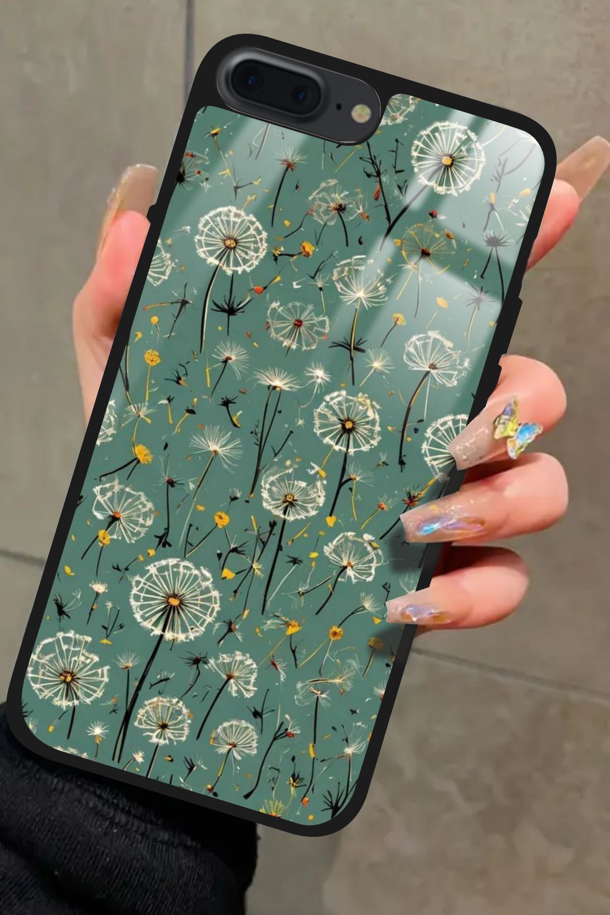 Snacase iPhone 7 Plus Uyumlu Karışık Çiçek Tasarımlı Glossy Premium Kılıf