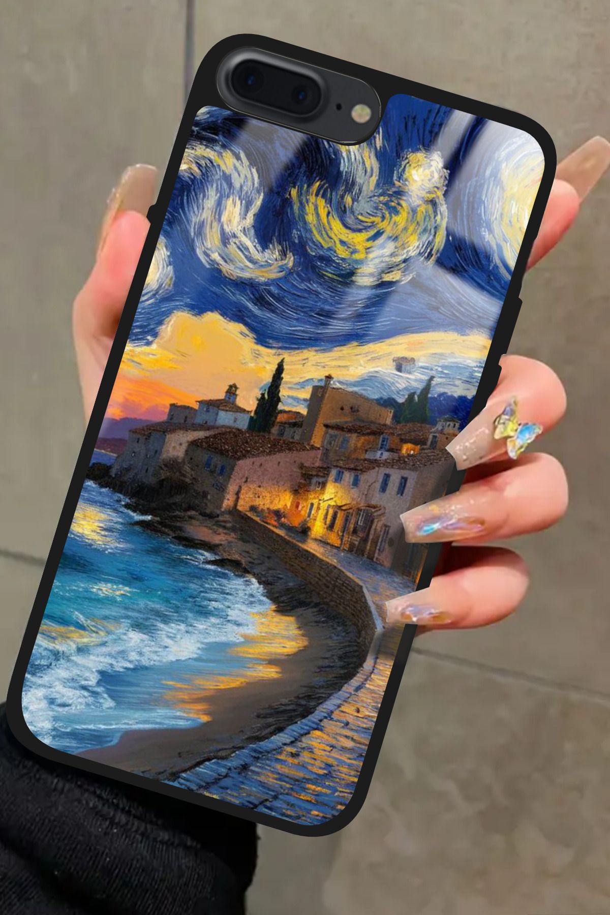 Snacase iPhone 7 Plus Uyumlu Van Gogh Tasarımlı Glossy Premium Kılıf