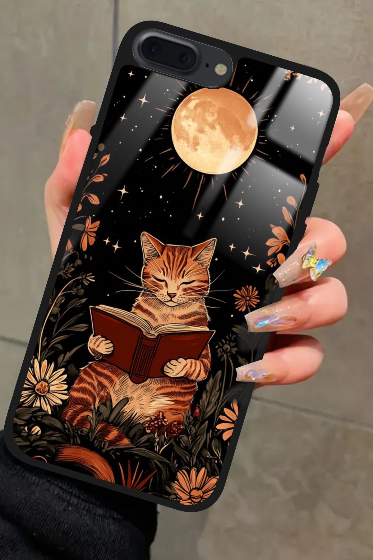 Snacase iPhone 7 Plus Uyumlu Kedi Tasarımlı Glossy Premium Kılıf