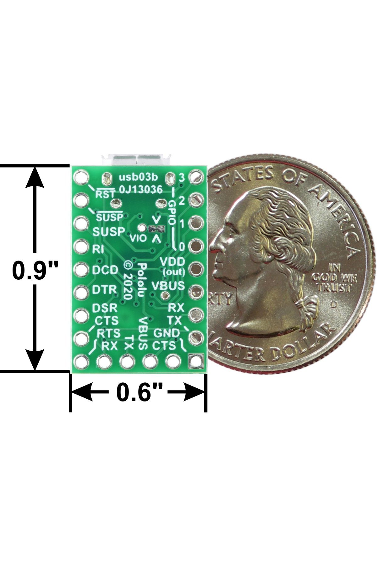 Pololu-Breakout adapter USB-to-serial Pololu CP2102N 6