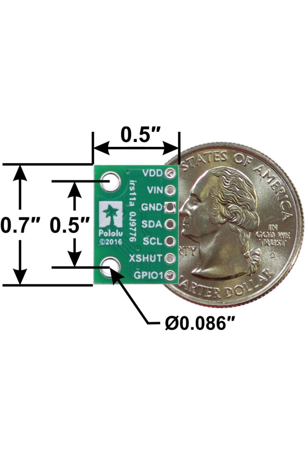 Pololu-Vl53l1x Tof Distance Sensor Breakout With Stabilizer 5