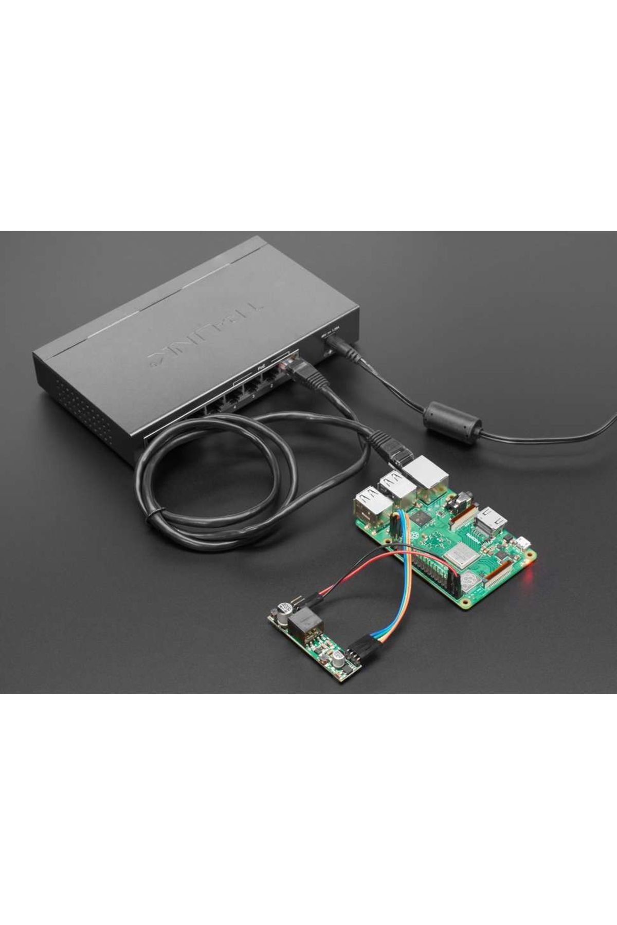 Adafruit-5V, 1.8A PoE module for Raspberry Pi 3 B+ 3