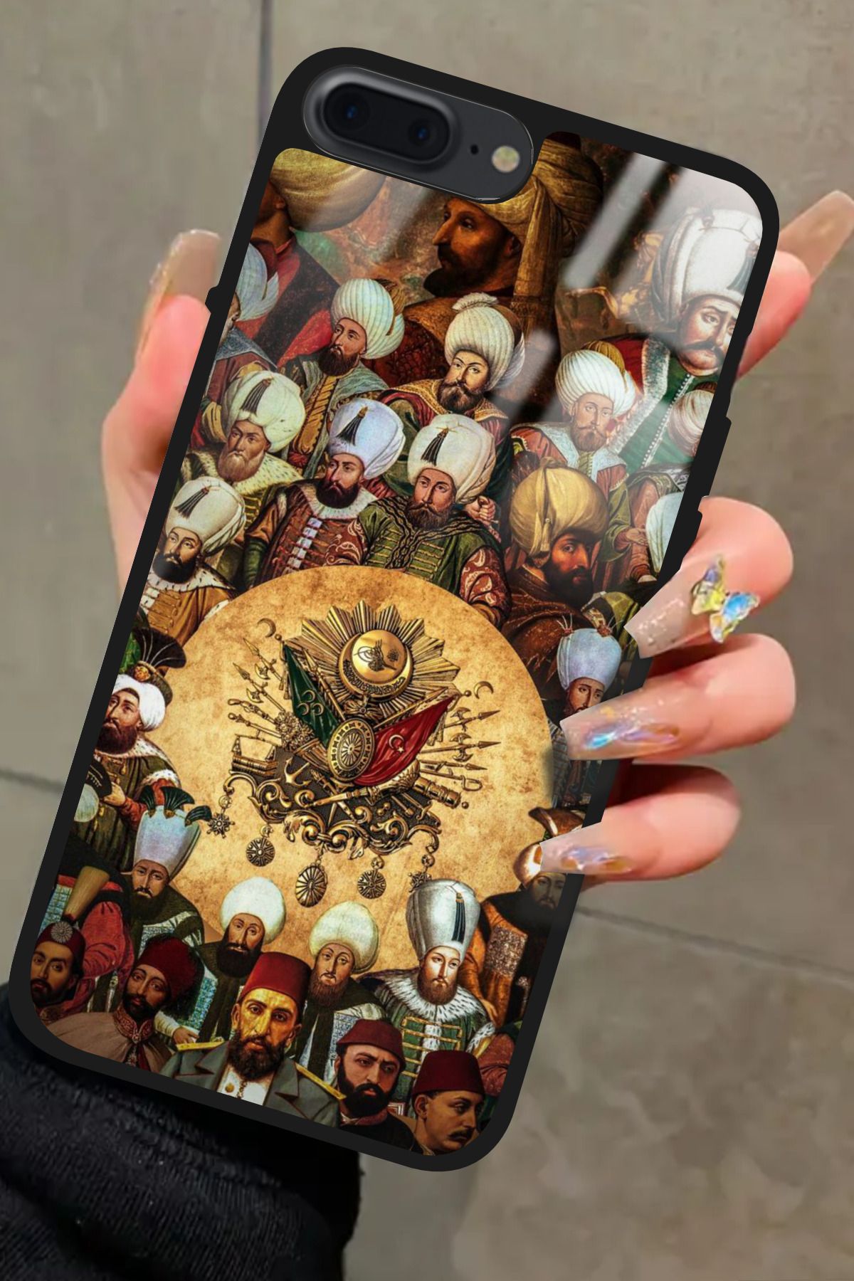 Snacase iPhone 7 Plus Uyumlu Padişah Tasarımlı Glossy Premium Kılıf