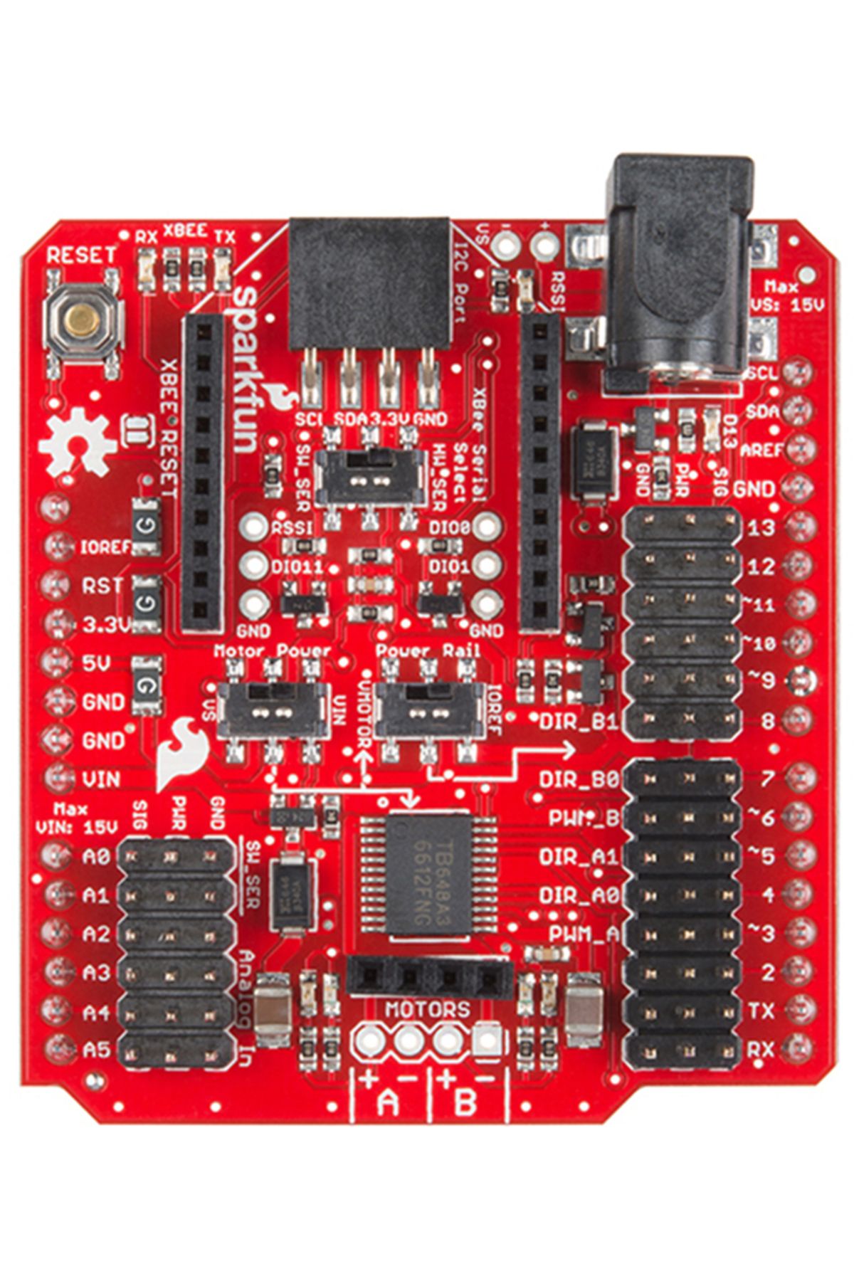 Sparkfun-wireless motor driver shield 1