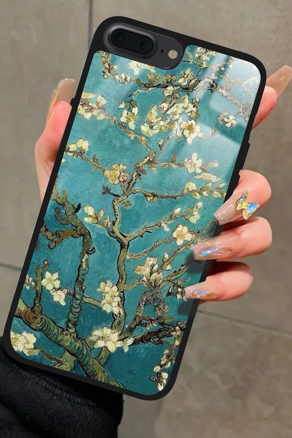 Snacase iPhone 7 Plus Uyumlu Van Gogh Yeşil Ağaç Tablo Tasarımlı Glossy Premium Kılıf