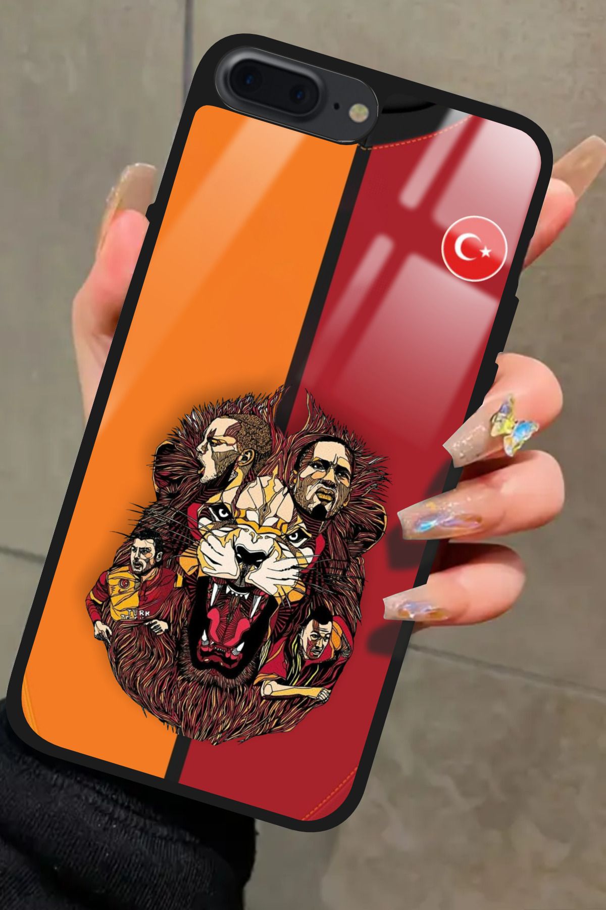 Snacase iPhone 8 Plus Uyumlu Aslan Tasarımlı Glossy Premium Kılıf